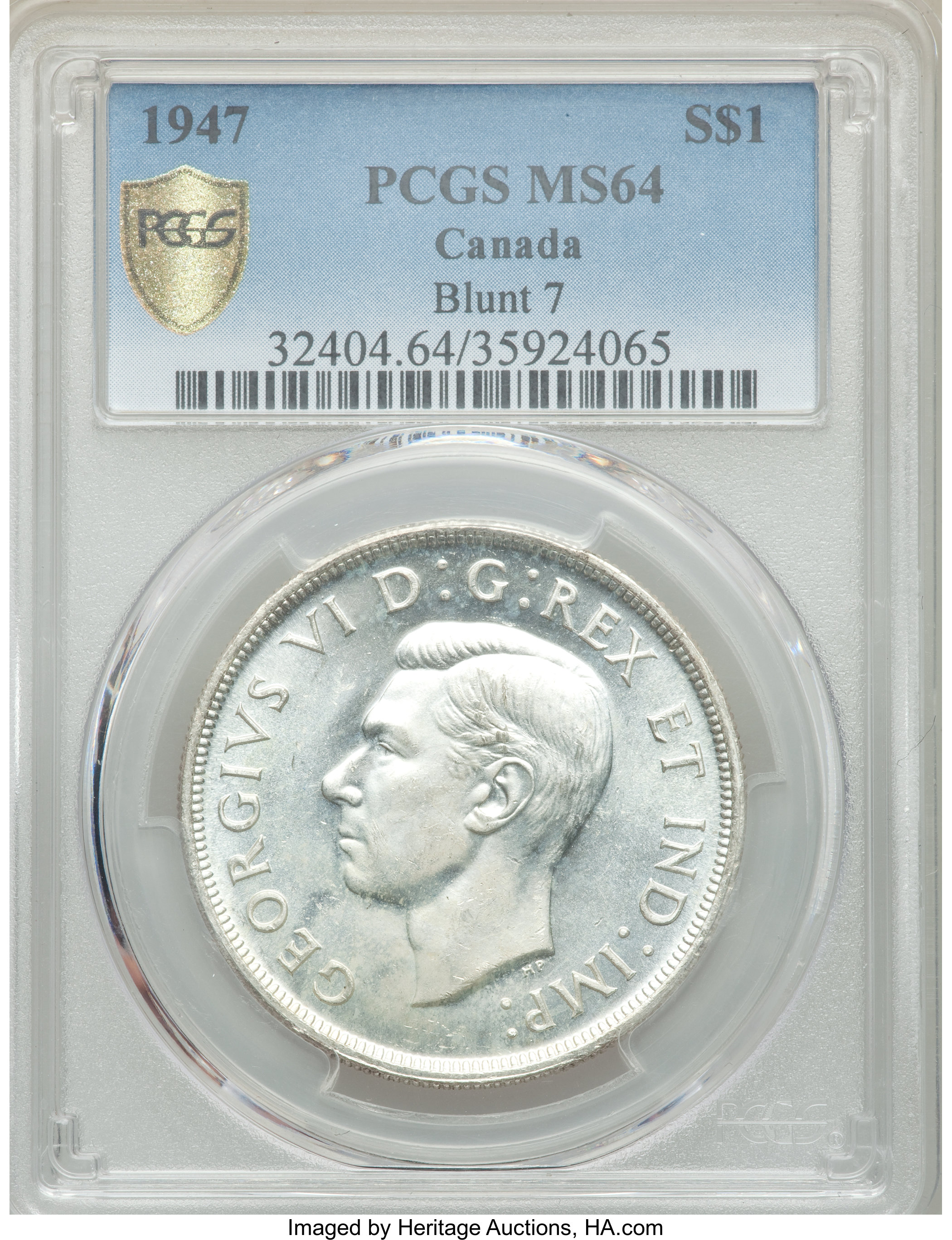 1947 S$1 Blunt 7 MS (KM-37) MS64 thumbnail 7