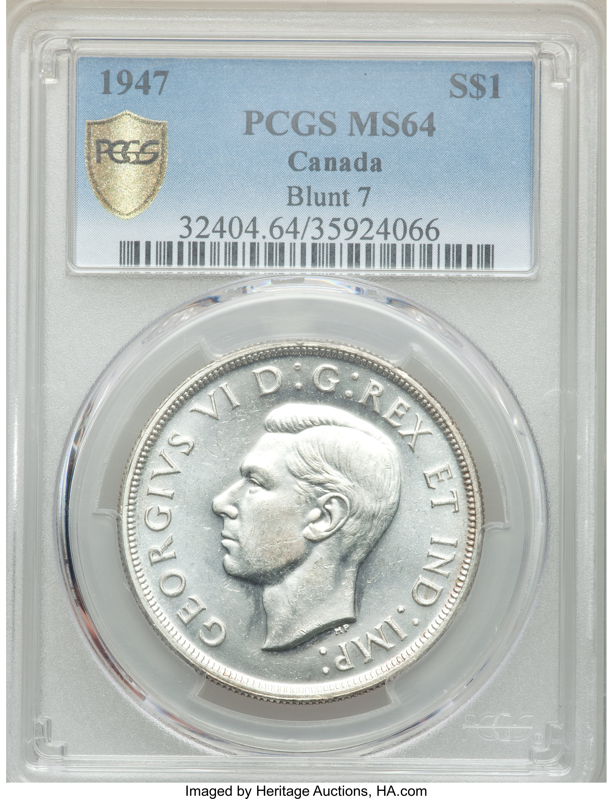 1947 S$1 Blunt 7 MS (KM-37) MS64 thumbnail 11