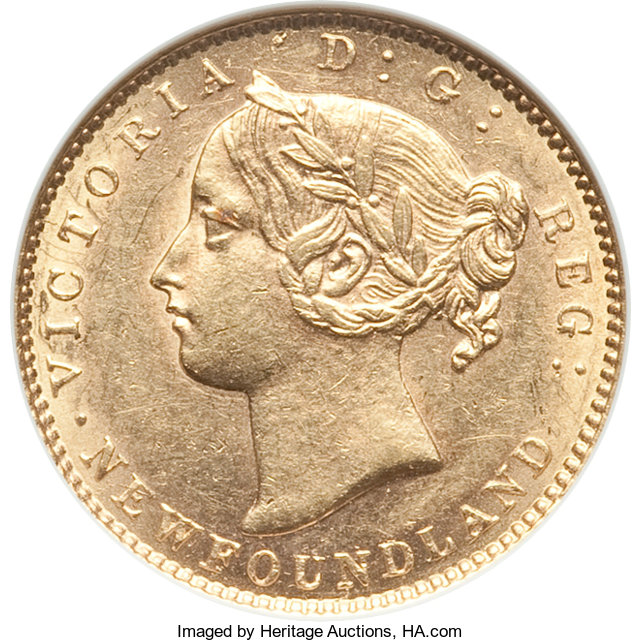 Canada: Newfoundland. Victoria gold 2 Dollar 1881 AU58 ANACS,...