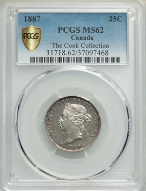 image for: Canada: Victoria 25 Cents 1887 MS62 PCGS,...