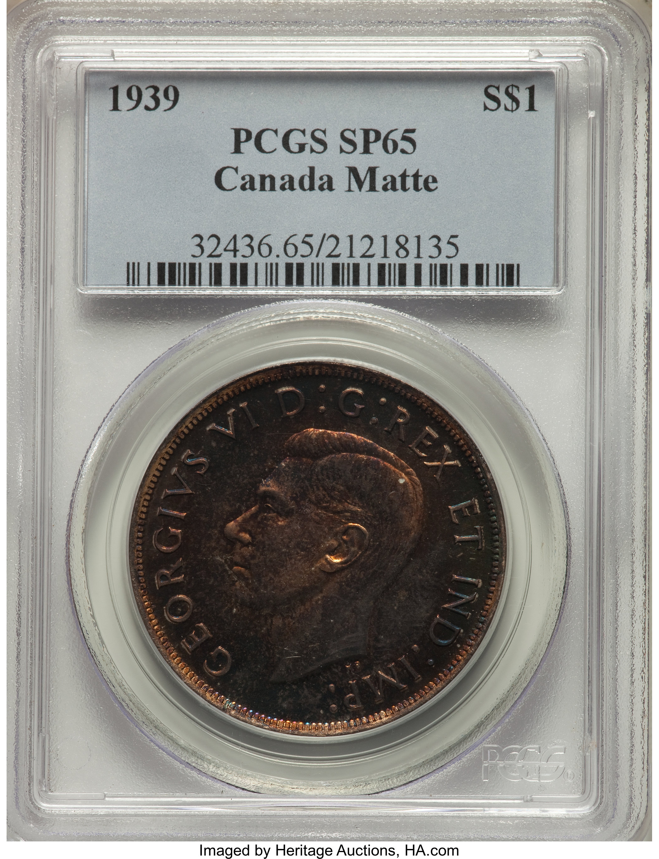1939 S$1  Royal Visit , Matt MS63 thumbnail 2