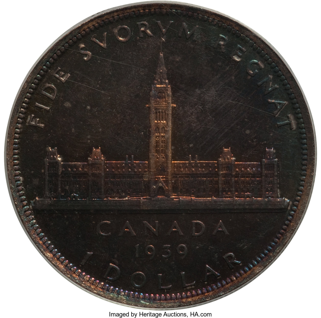 1939 S$1  Royal Visit , Matt MS63 thumbnail 4