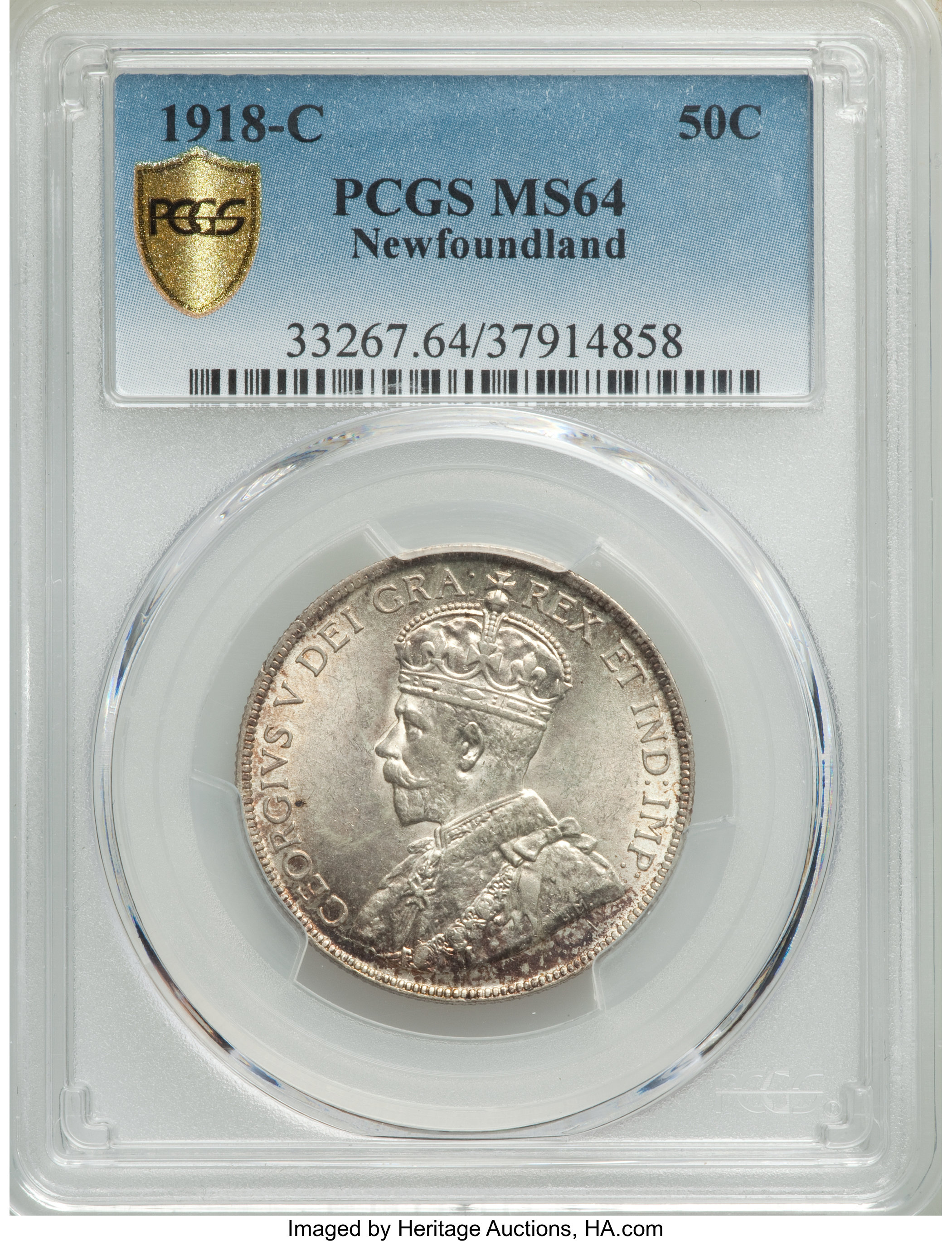George V  50c Newfoundland, 1911-1919 [Type] MS64 thumbnail 8