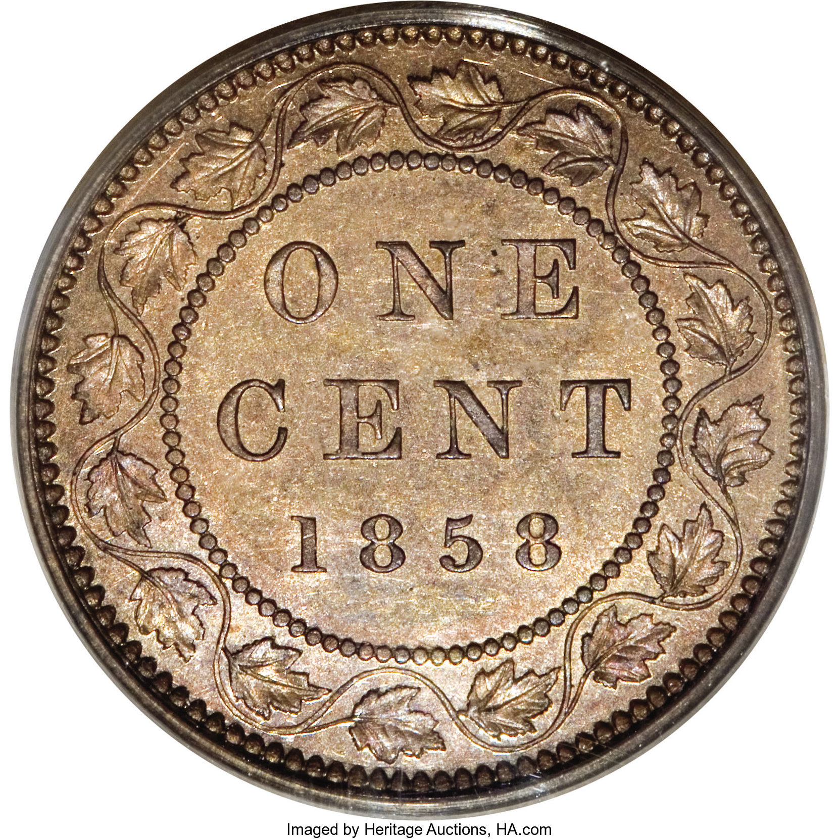 1858 1c Province of Canada, Broken Vine MS RB MS63 RB thumbnail 11