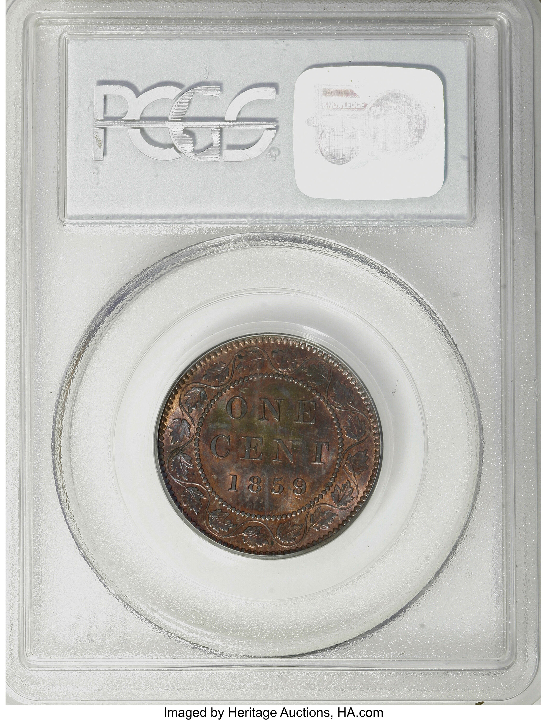 1859/8 1c Province of Canada, Medal Alignment, Wide 9 MS RB MS63 RB thumbnail 11