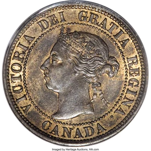 image for: Canada: Victoria Cent 1891 Small Date Large Leaves,...
