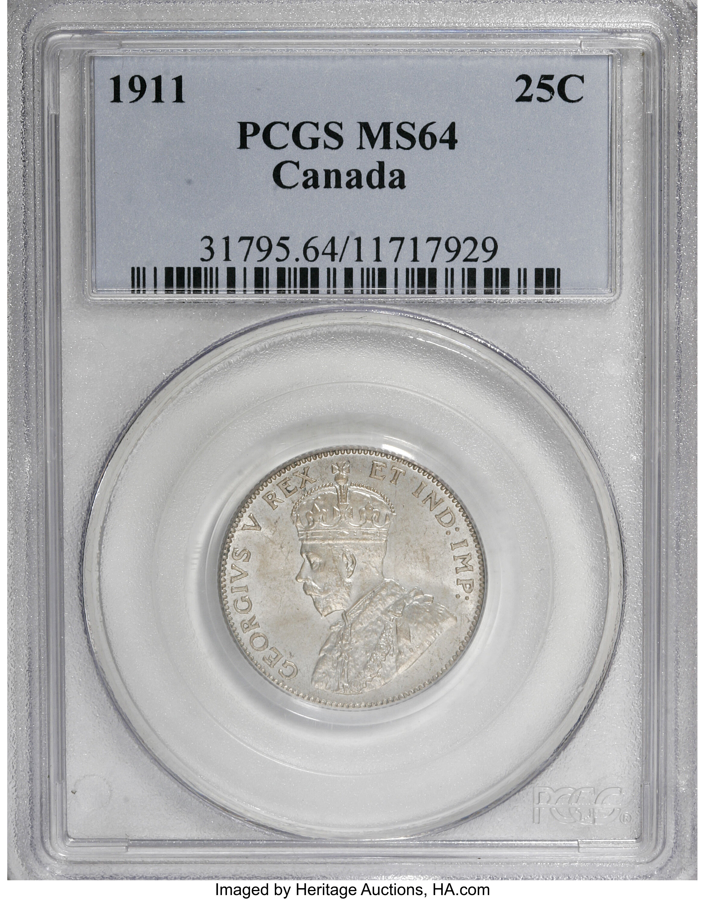 Canada: George V 25 Cents 1911,...