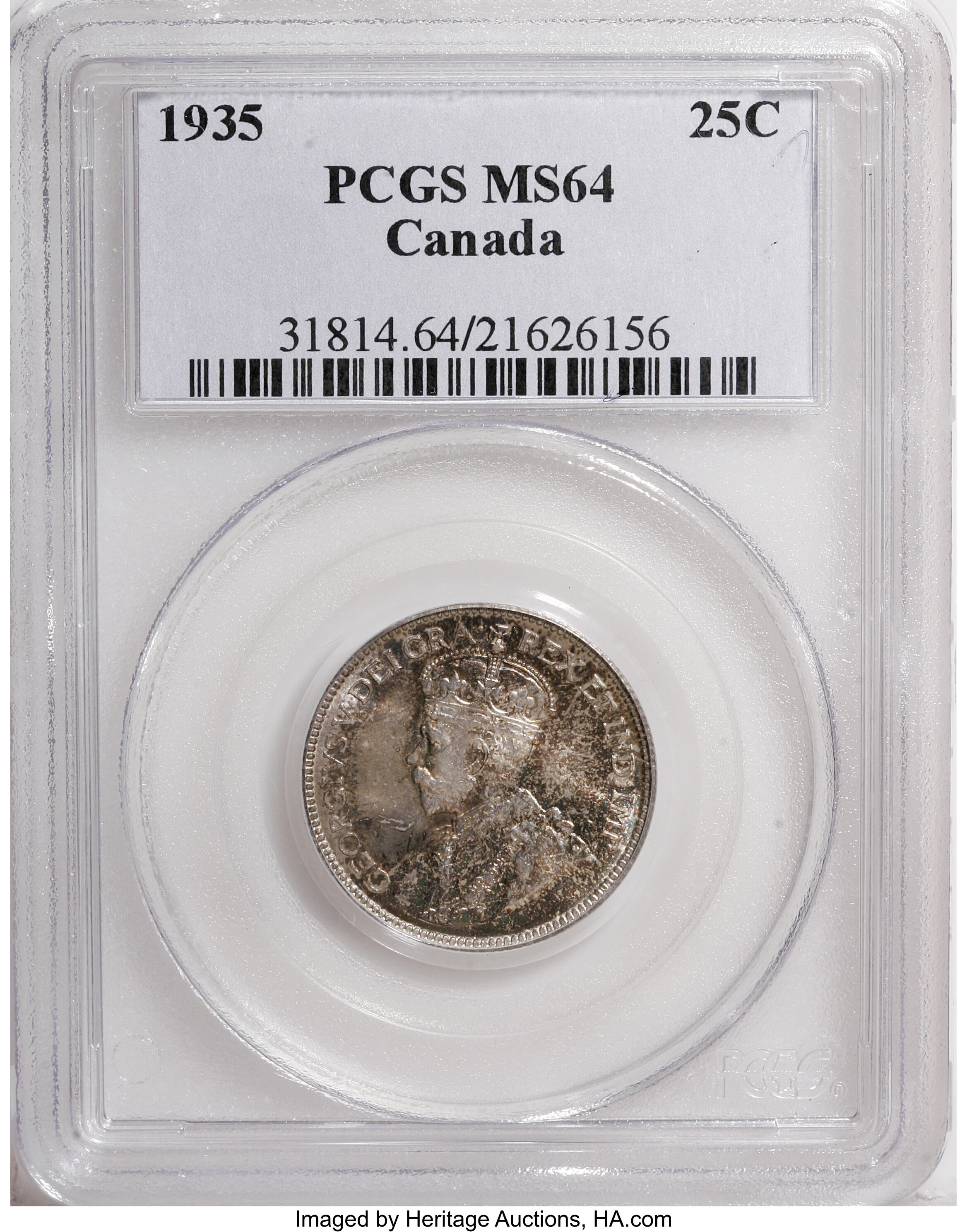 Canada: George V 25 Cents 1935,...