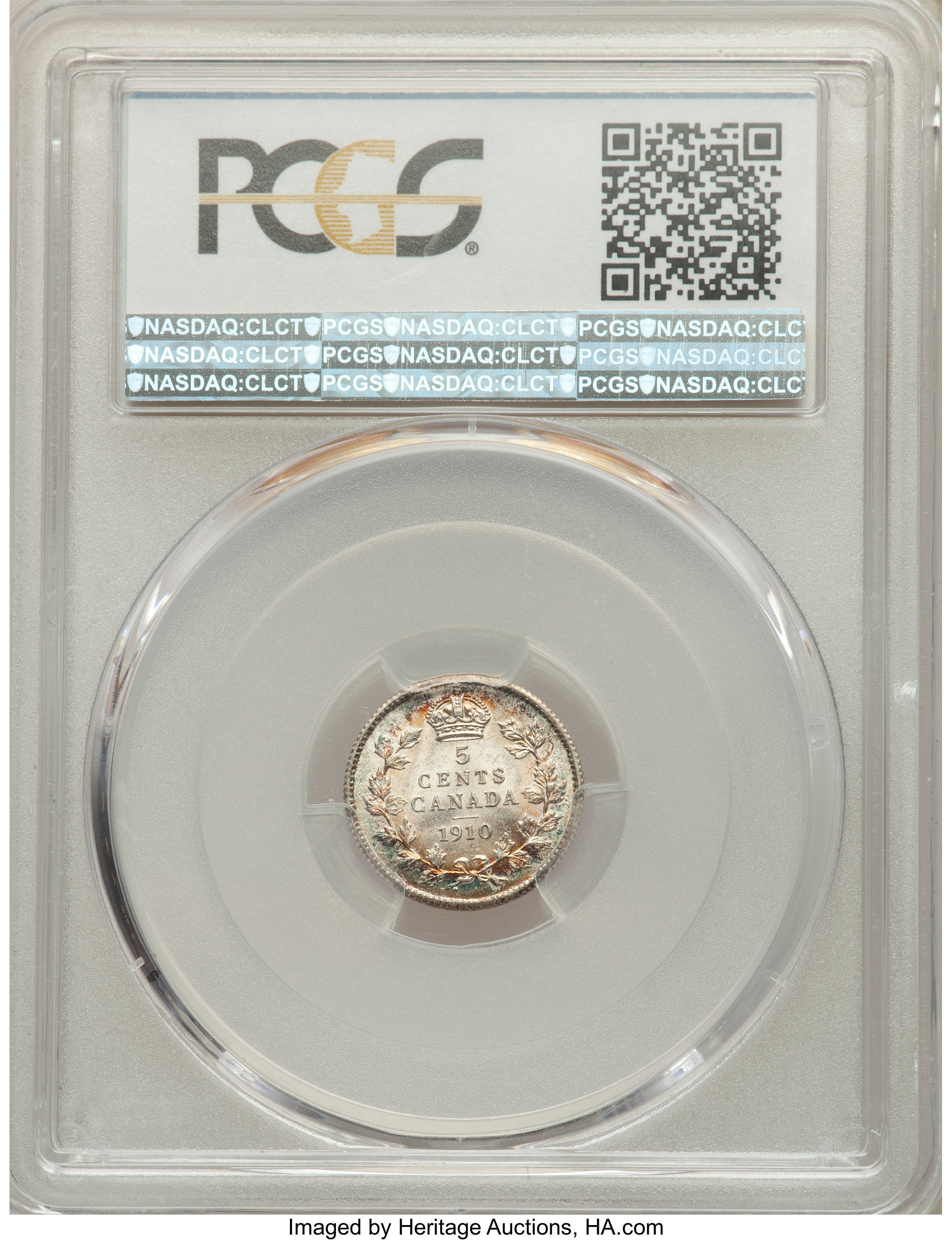 1910 5c Pointed Leaves MS64 thumbnail 2