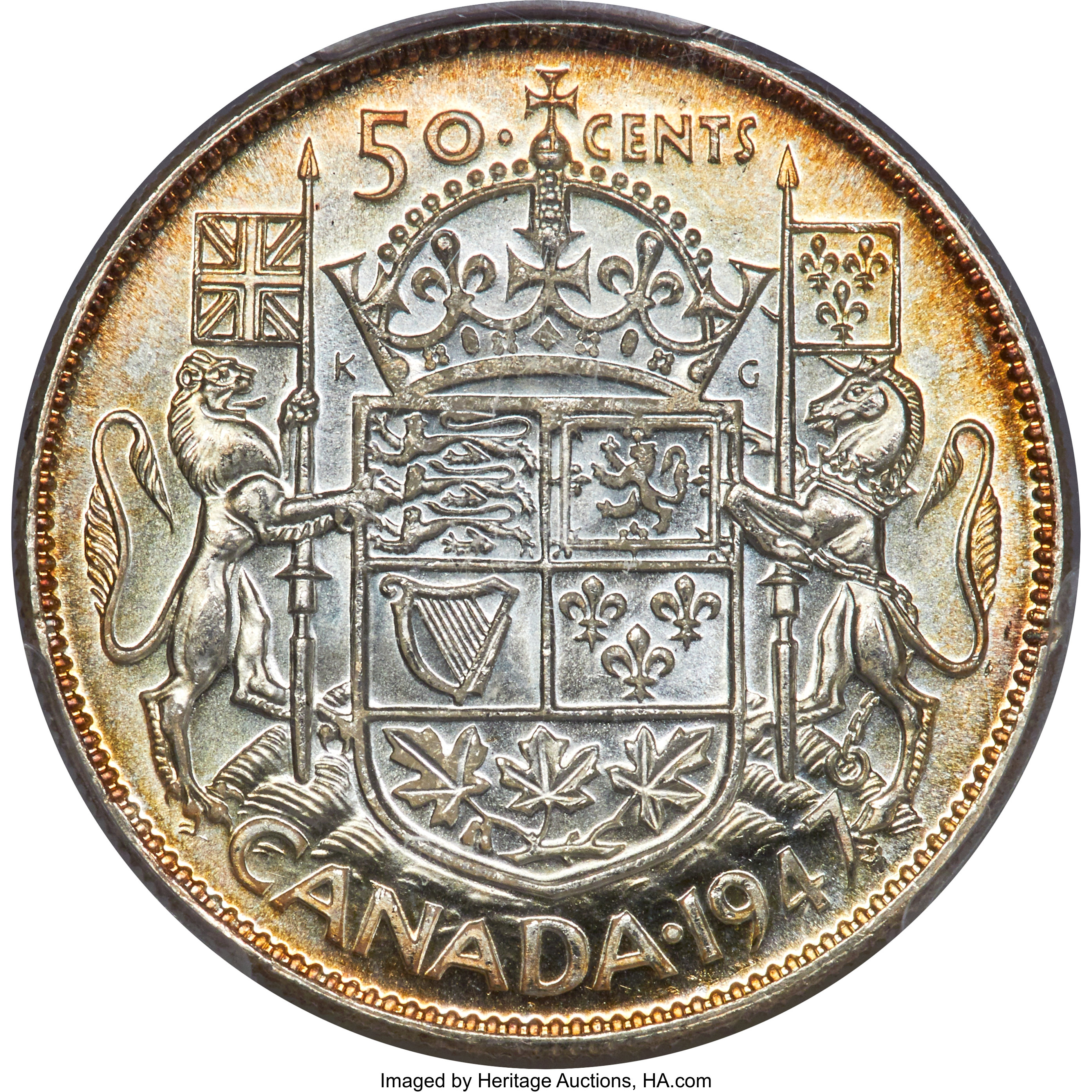 1947 50c Maple Leaf, Straight 7 VF35 thumbnail 27