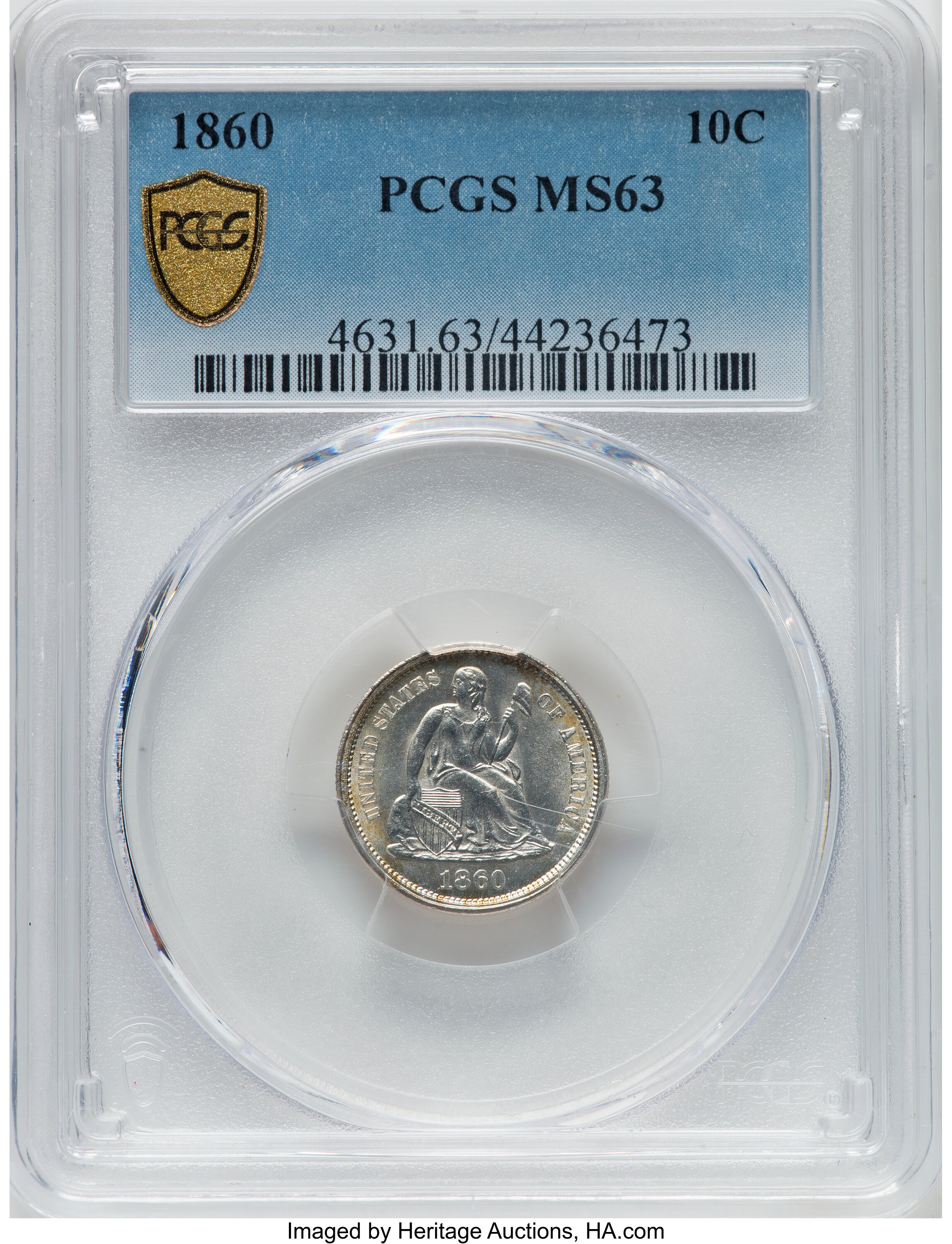 1860 10c MS63 thumbnail 4