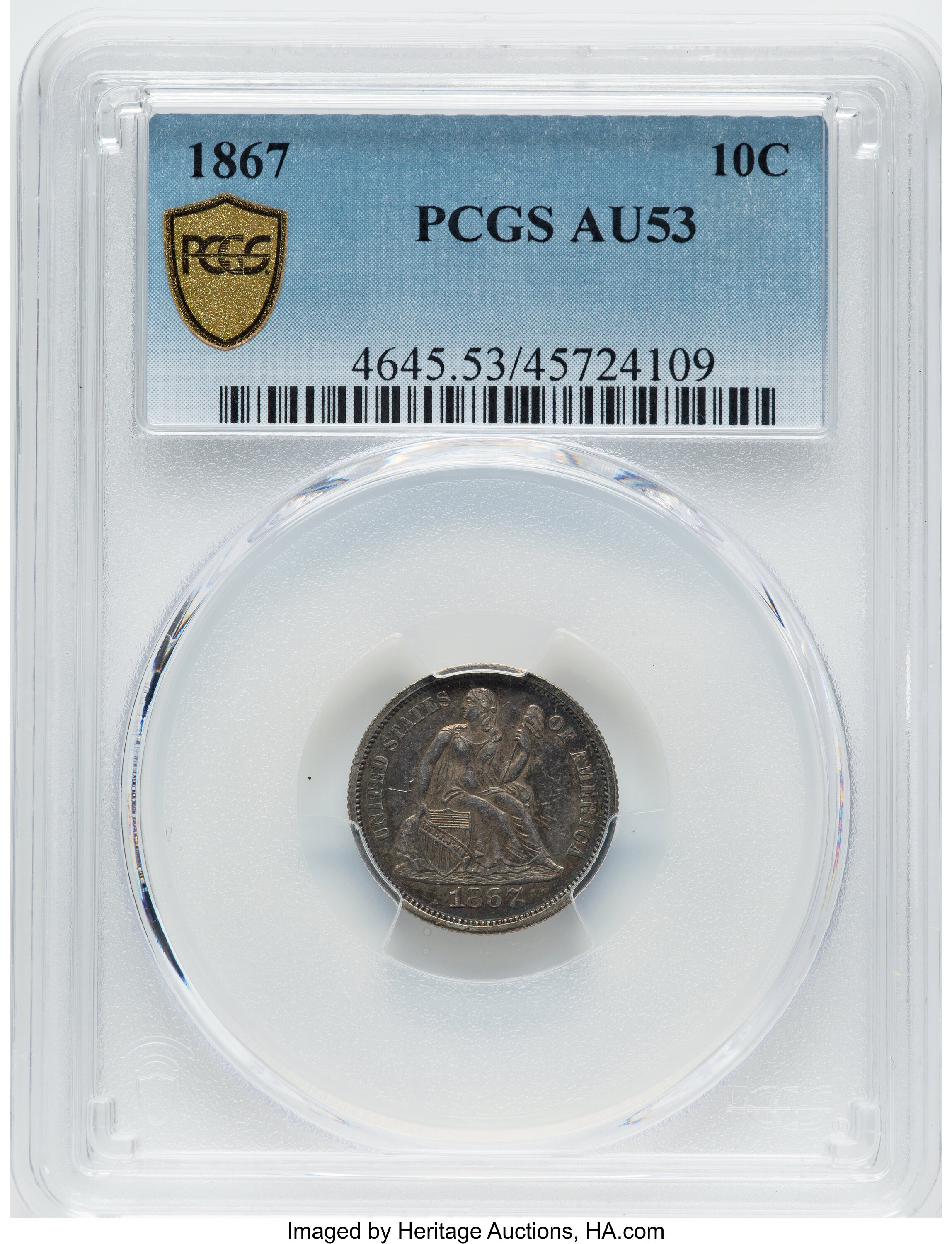 1867 10c VF35 thumbnail 14