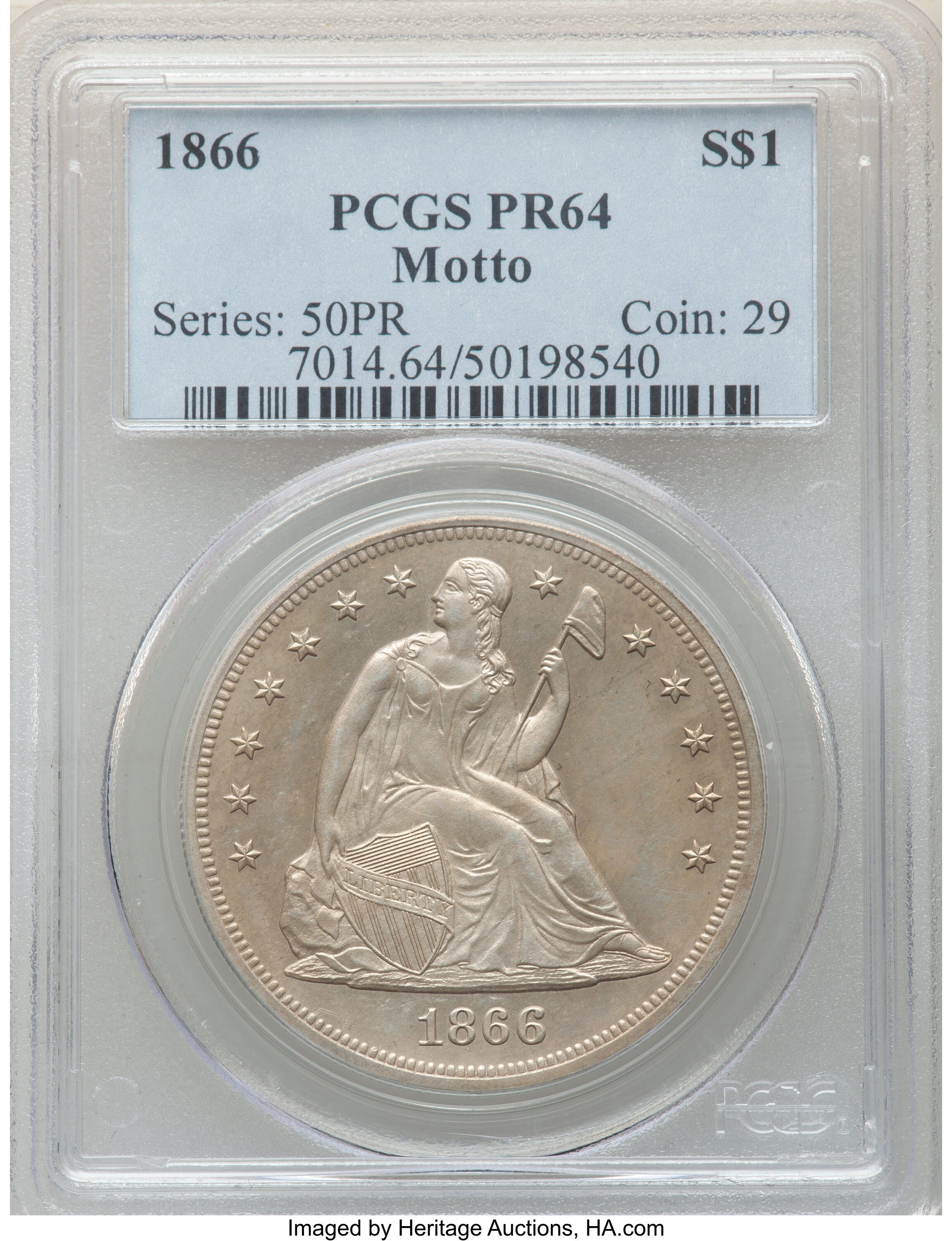 1866 $1  Motto PR67 thumbnail 19