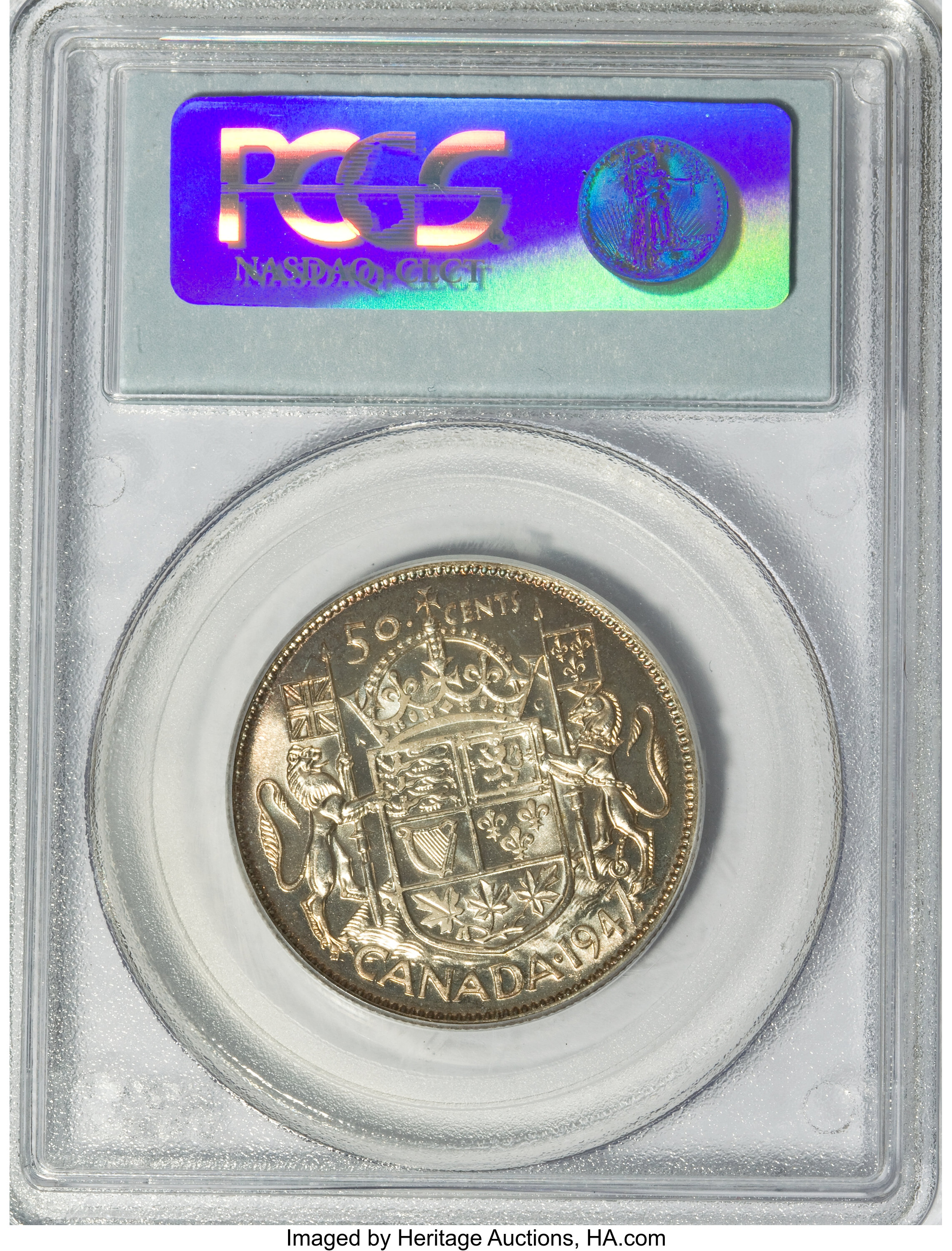 1947 50c Maple Leaf, Straight 7 VG10 thumbnail 17