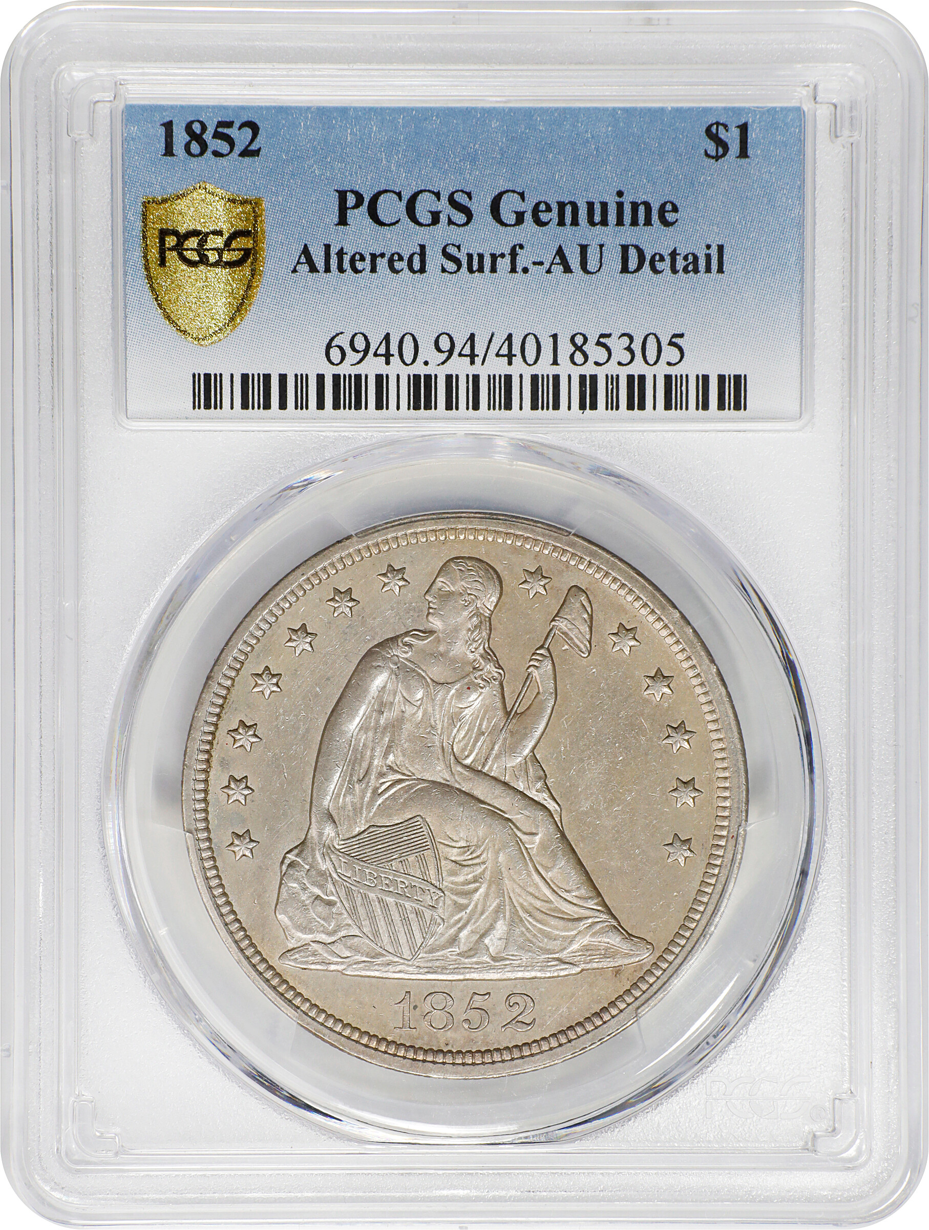 1852 $1  Original VF25 CAC thumbnail 9