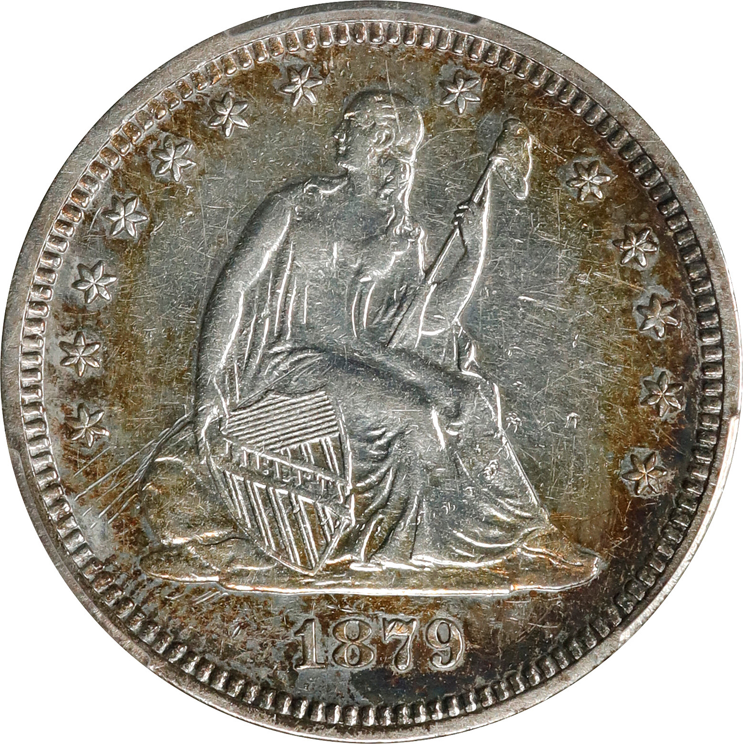 1879 Liberty Seated Quarter. Proof. AU Details--Scratch (PCGS).