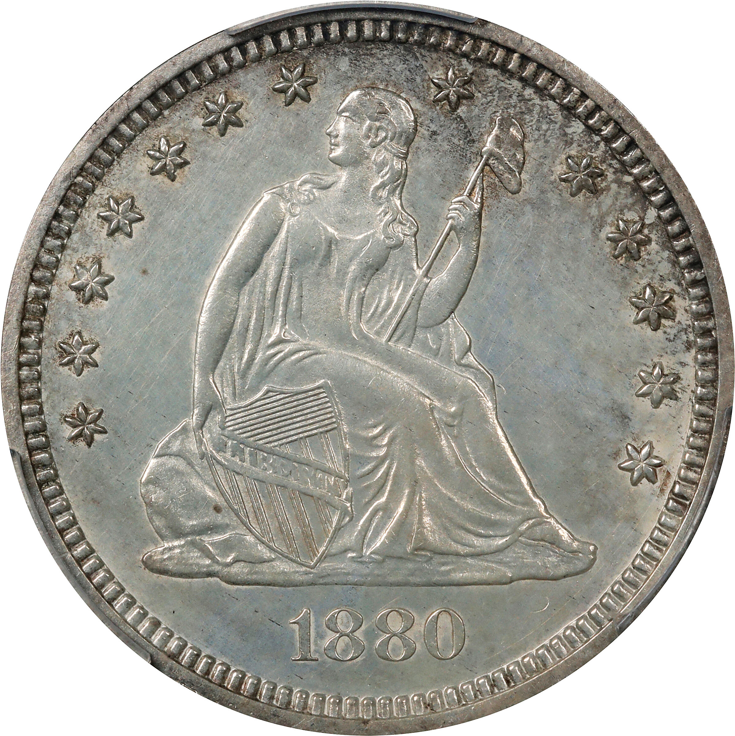 1880 Liberty Seated Quarter. Proof. Unc Details--Questionable Color (PCGS).