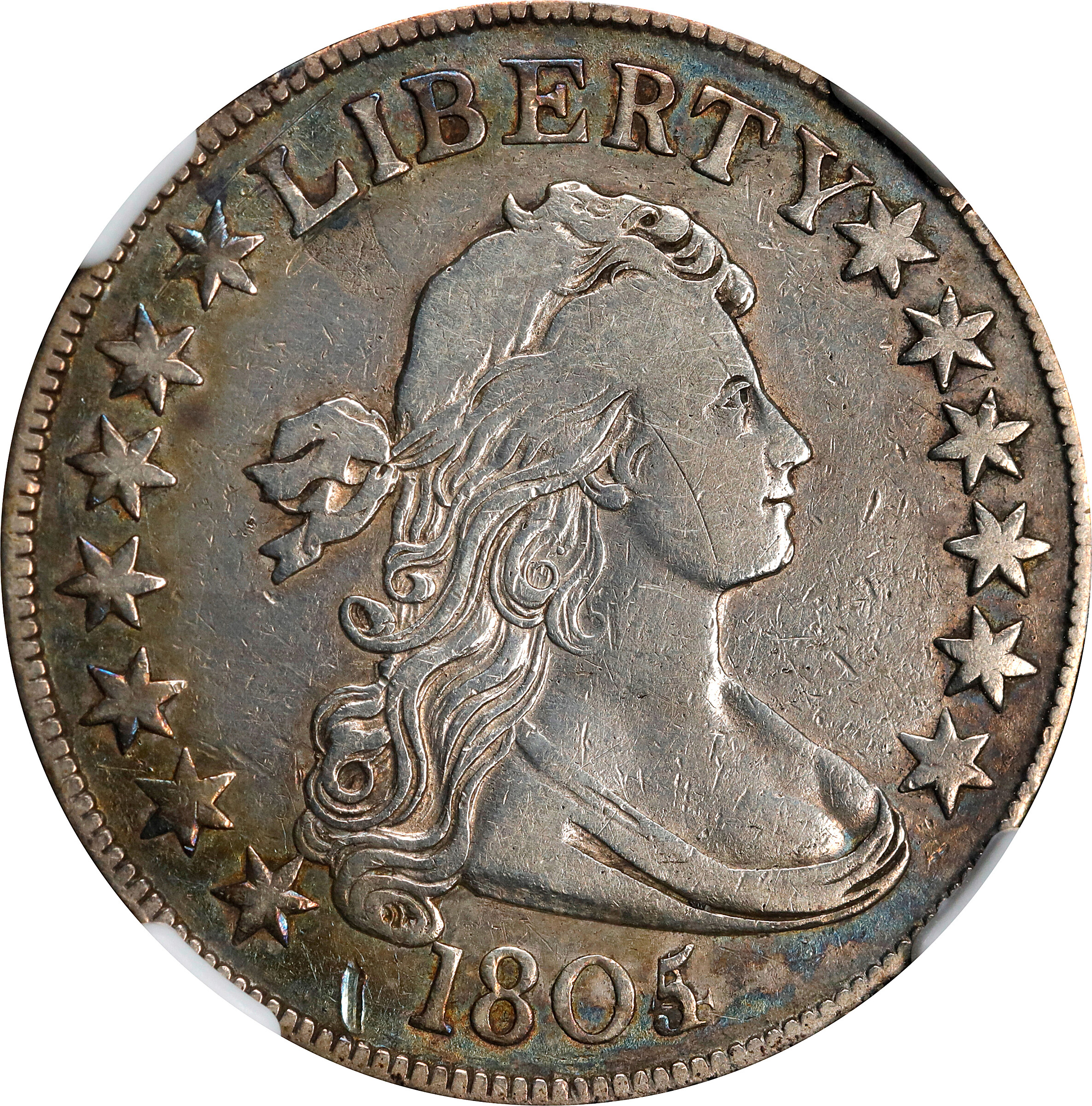 1805/4 Draped Bust Half Dollar. O-102, T-5. Rarity-3. VF Details--Reverse Damage (NGC).