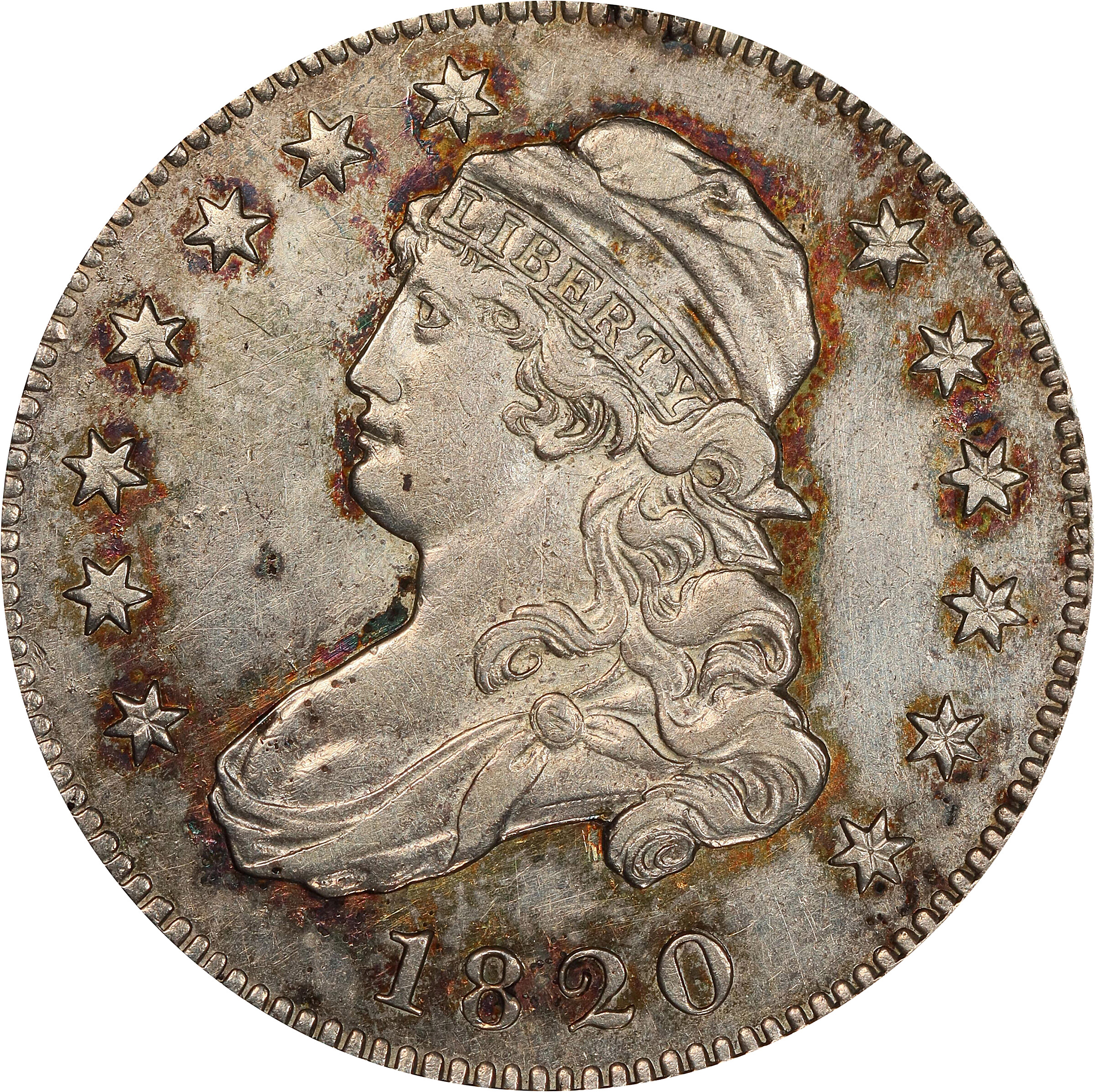 1820 Capped Bust Quarter. B-4. Rarity-2. Small 0. AU Details--Cleaned (PCGS).