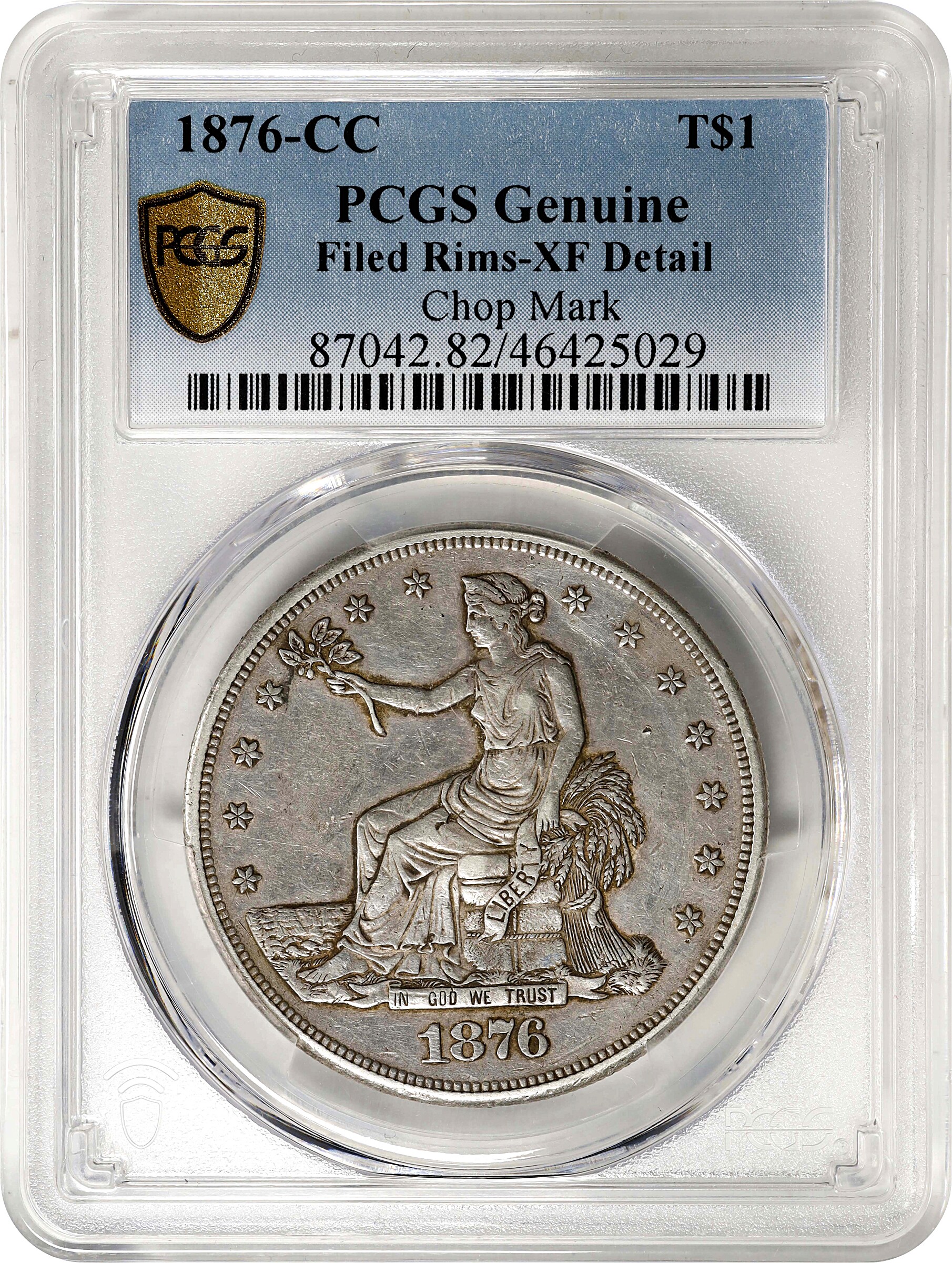 1876-CC Trade$ Chopmarked VF25 CAC thumbnail 25