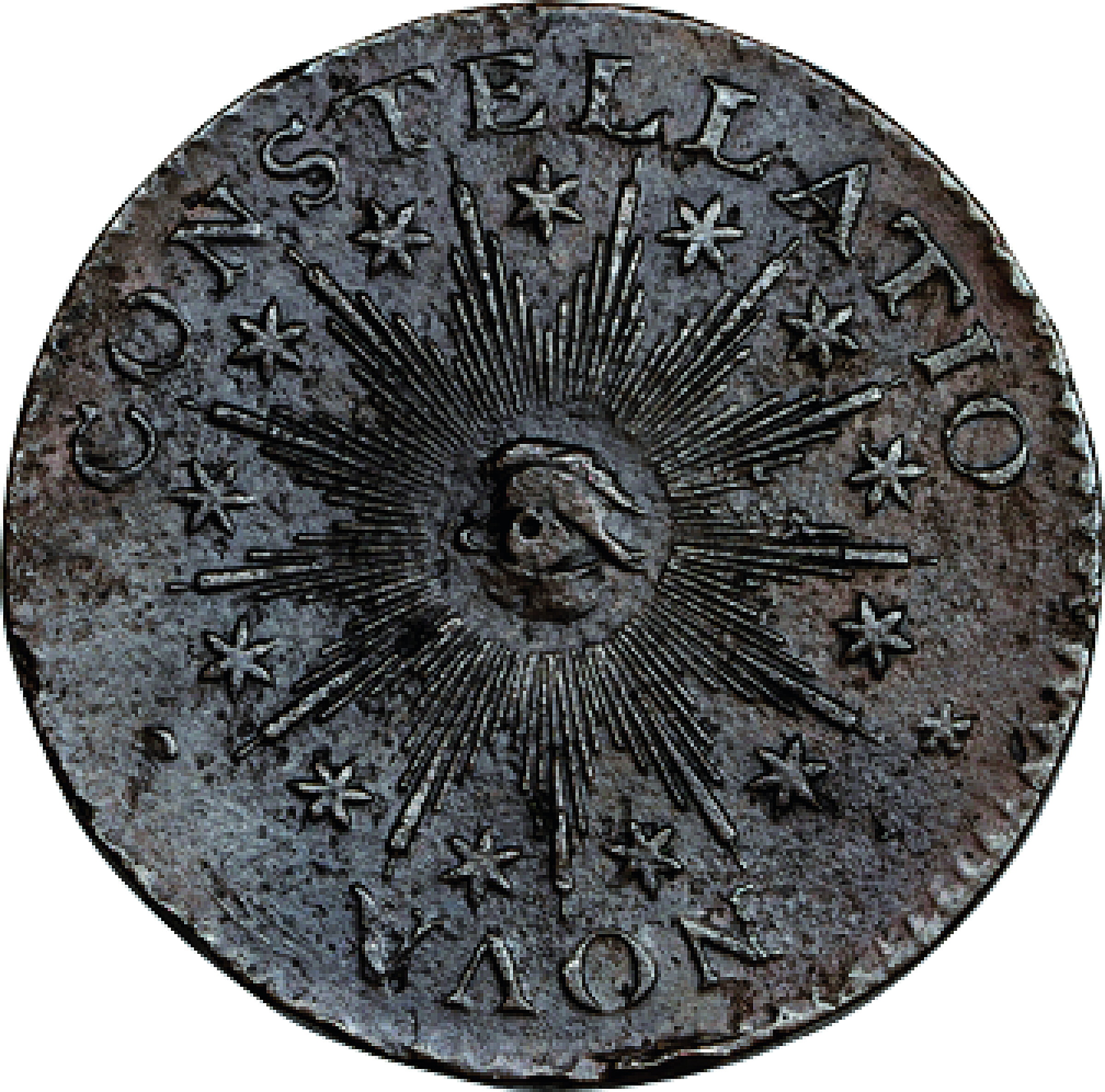 1785 Copper CONSTELLATIO, Pointed Rays, Extra Star MS BN XF40 BN thumbnail 10