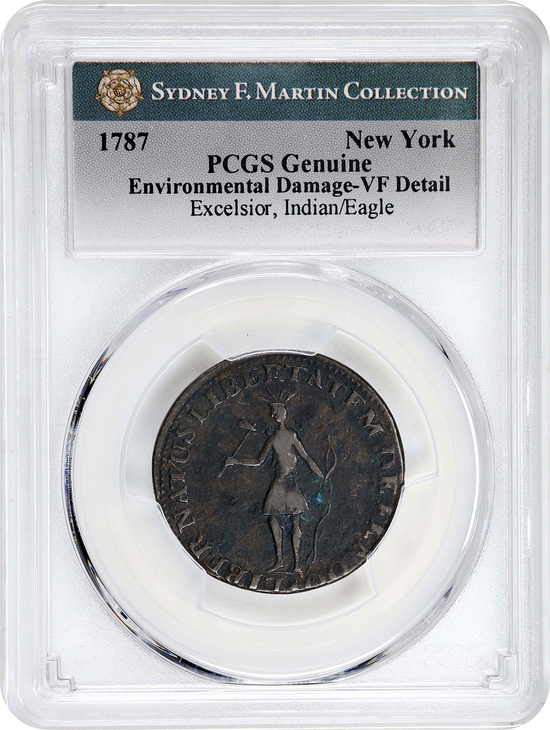 1787 Copper New York, Excelsior, Indian and Eagle on Globe MS BN VF25 BN thumbnail 21