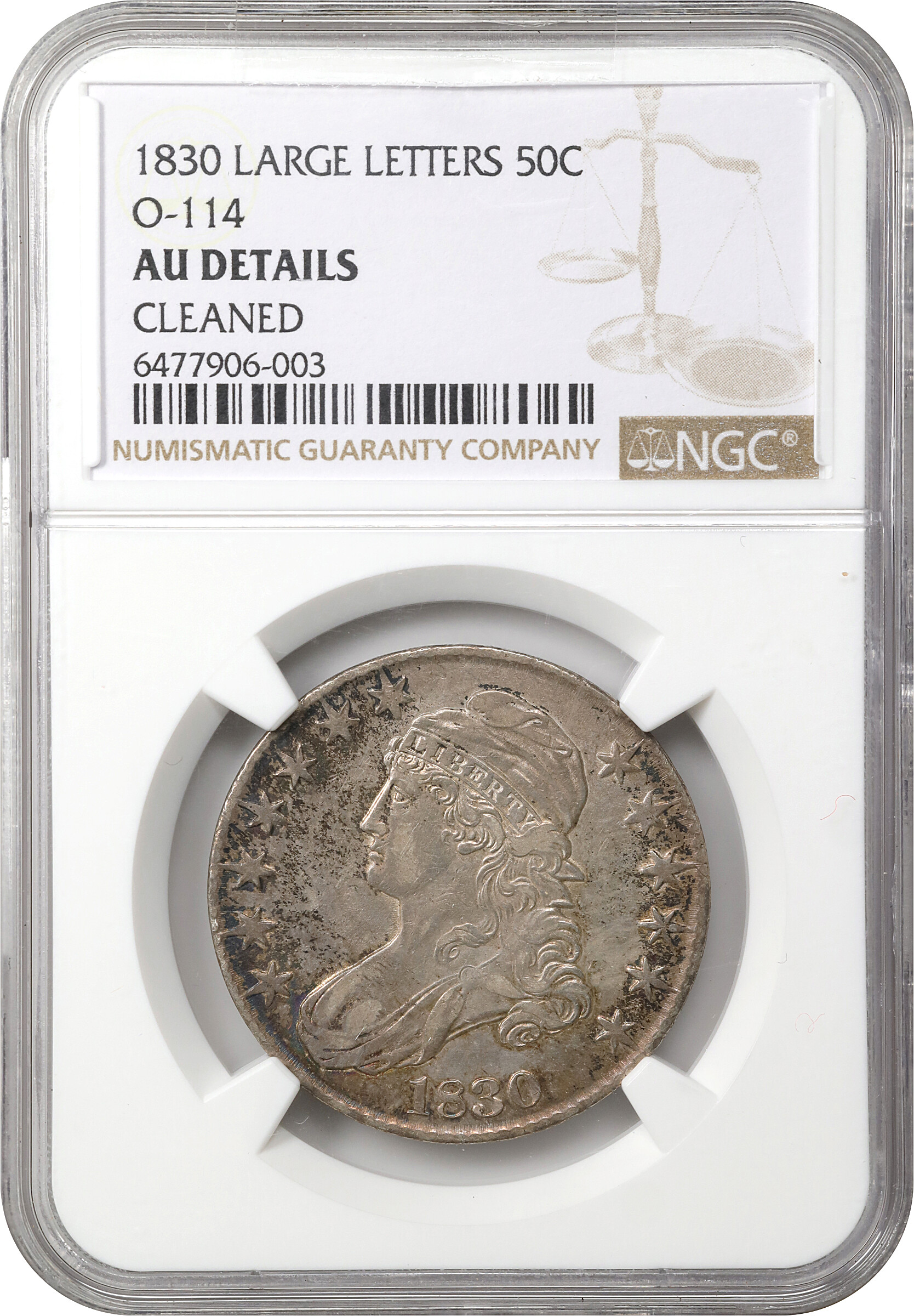 1830 50c Large Letters, Small 0, O-114 AG3 CAC thumbnail 16