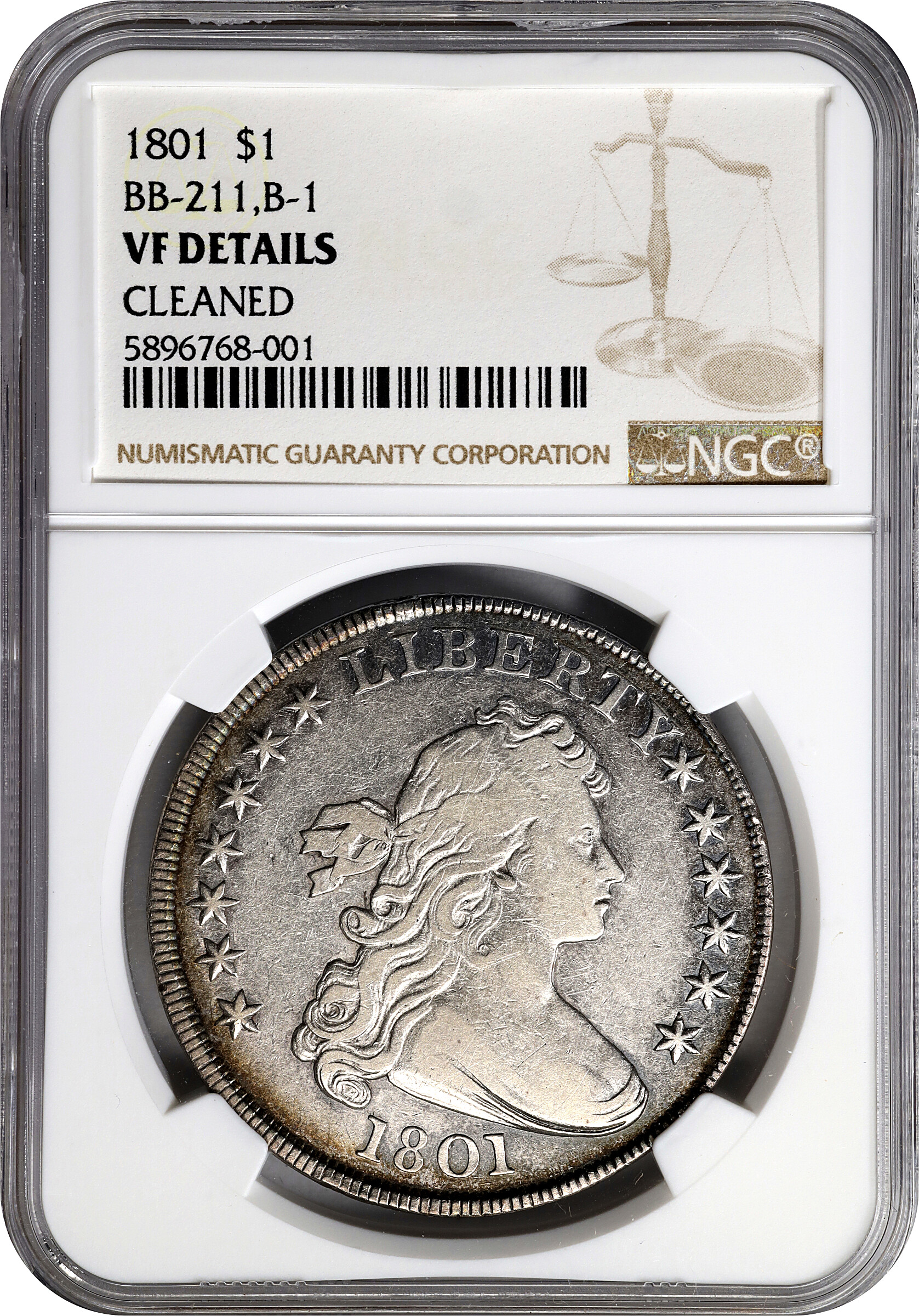 1801 $1  B-1, BB-211 AG3 CAC thumbnail 3