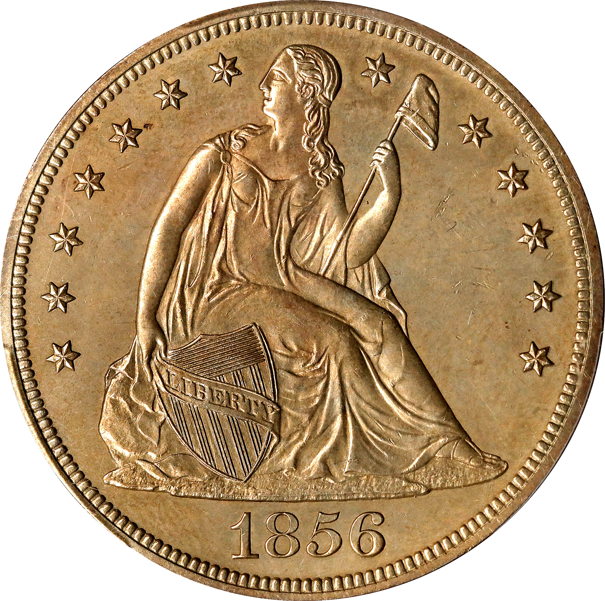 1856 Liberty Seated Silver Dollar. Proof. Unc Details--Altered Surfaces (PCGS).