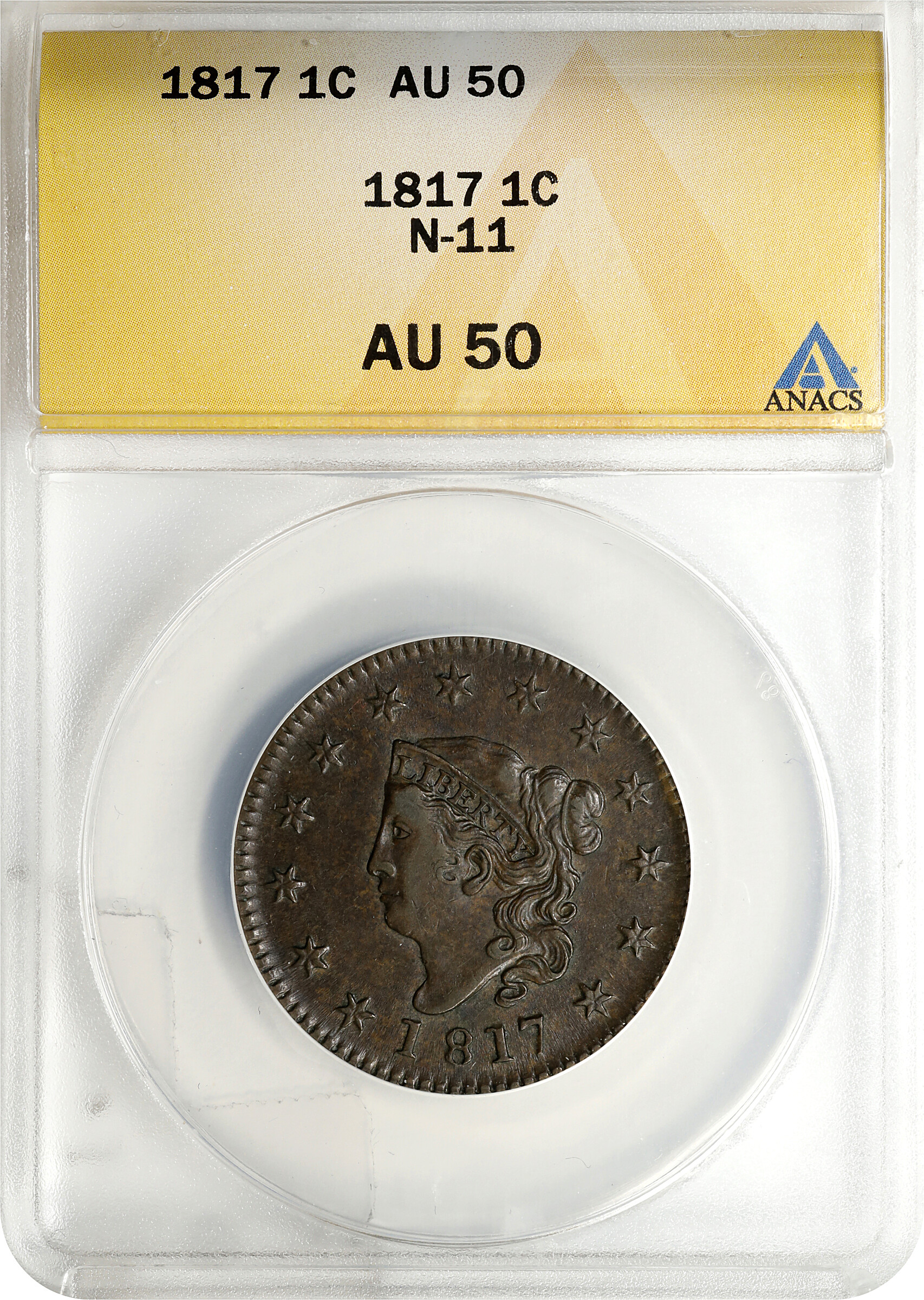 1817 1c 13 Stars, N-11 MS BN G4 BN CAC thumbnail 17