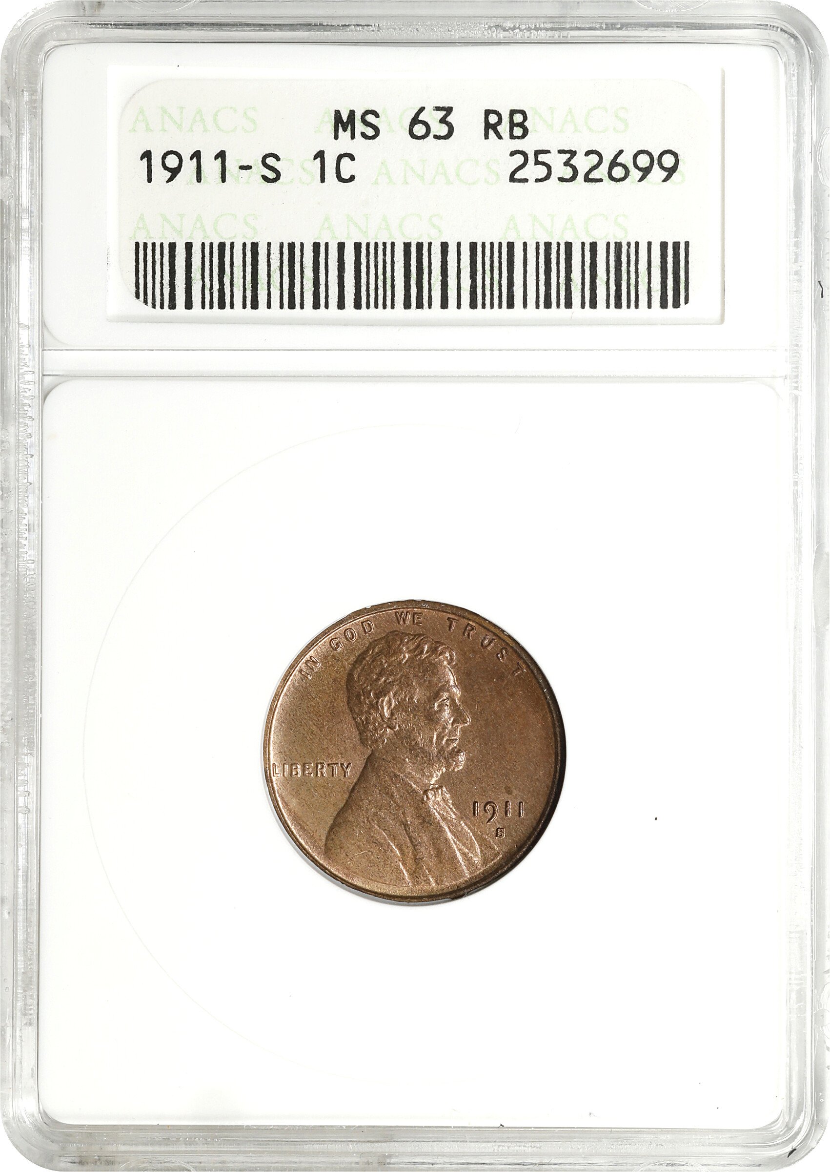 1911-S 1c MS RD MS61 RD CAC thumbnail 8