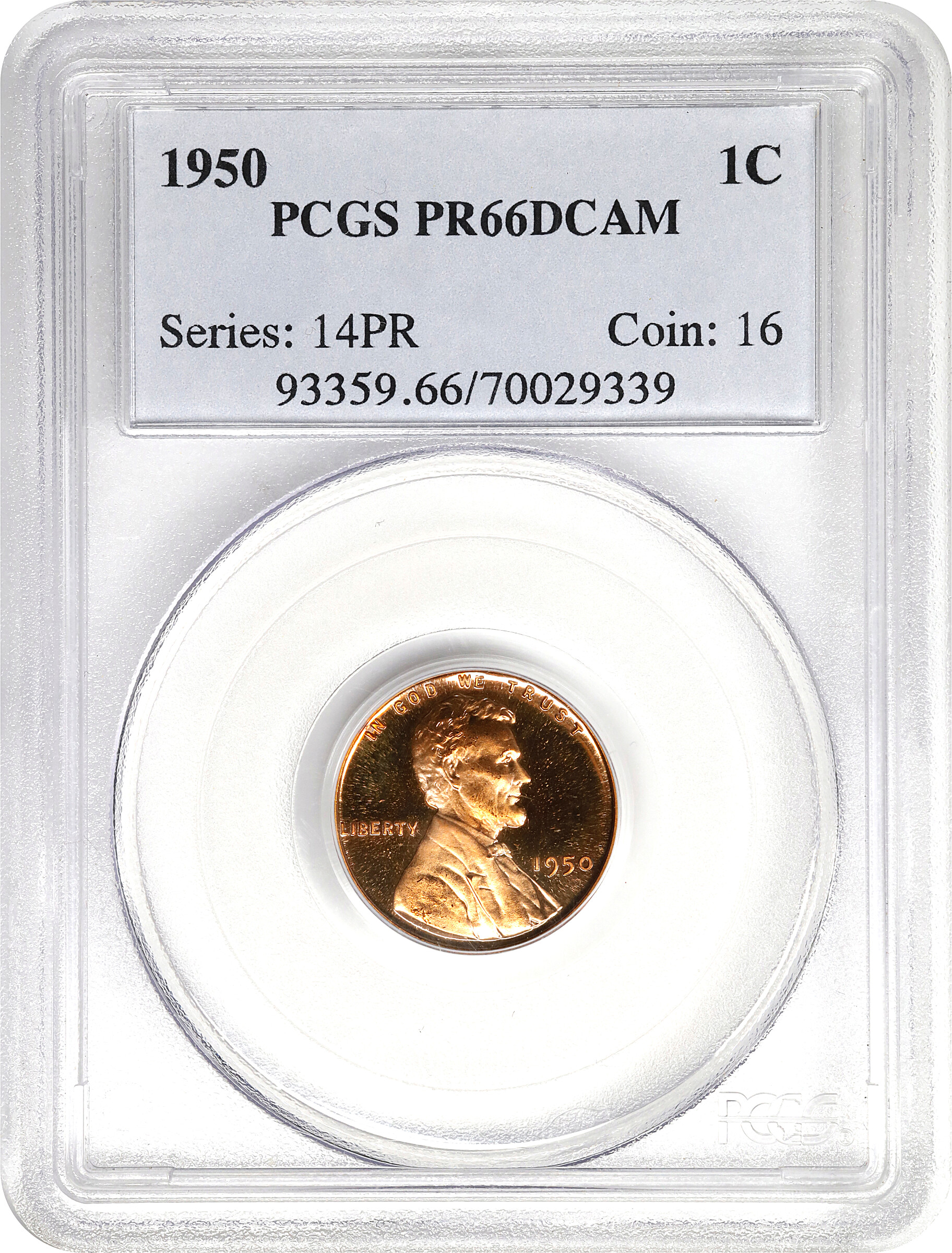 1950 1c PR RD DCAM PR66 RD DCAM thumbnail 8