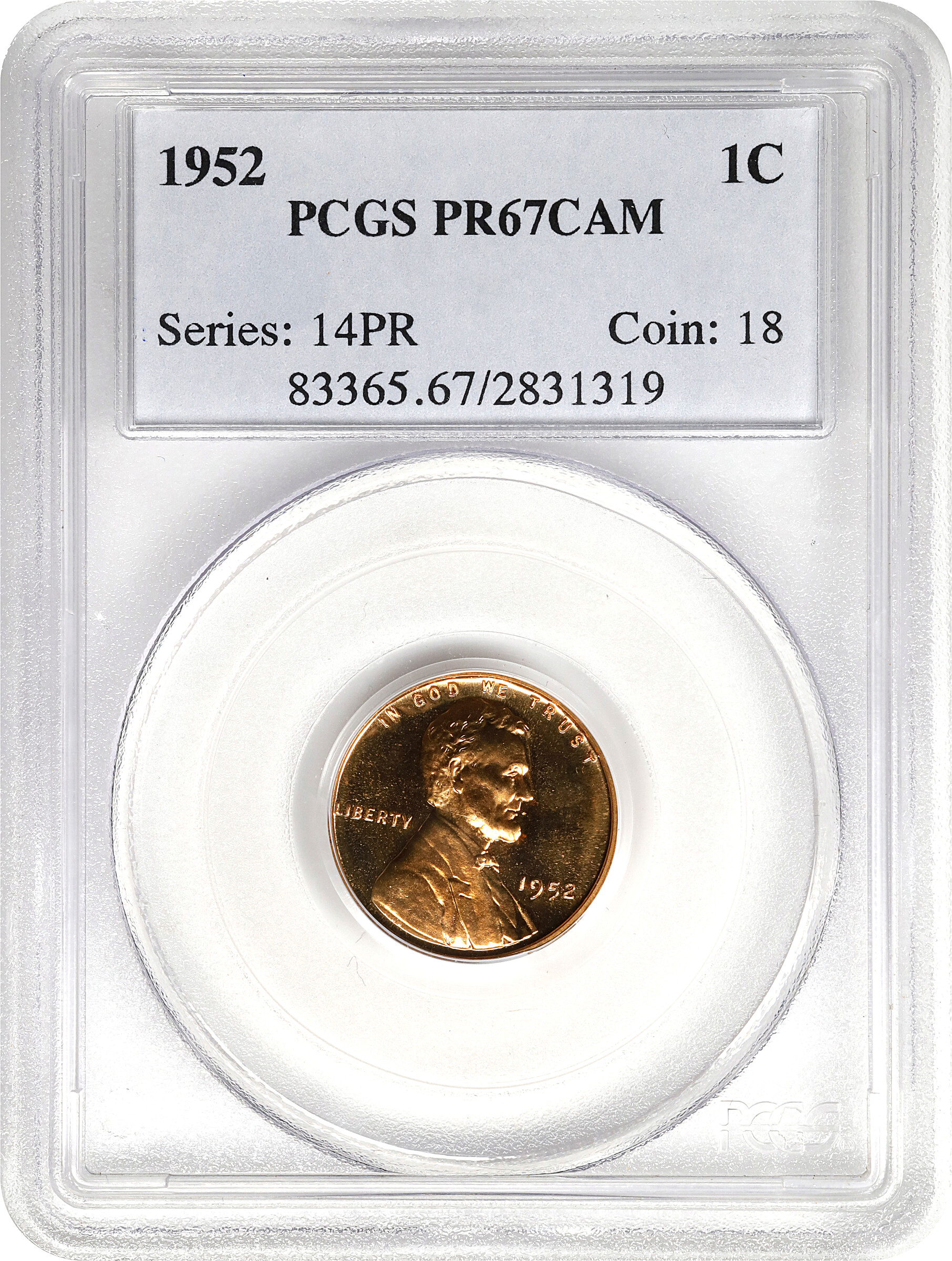 1952 1c PR RD CAM PR67 RD CAM thumbnail 9