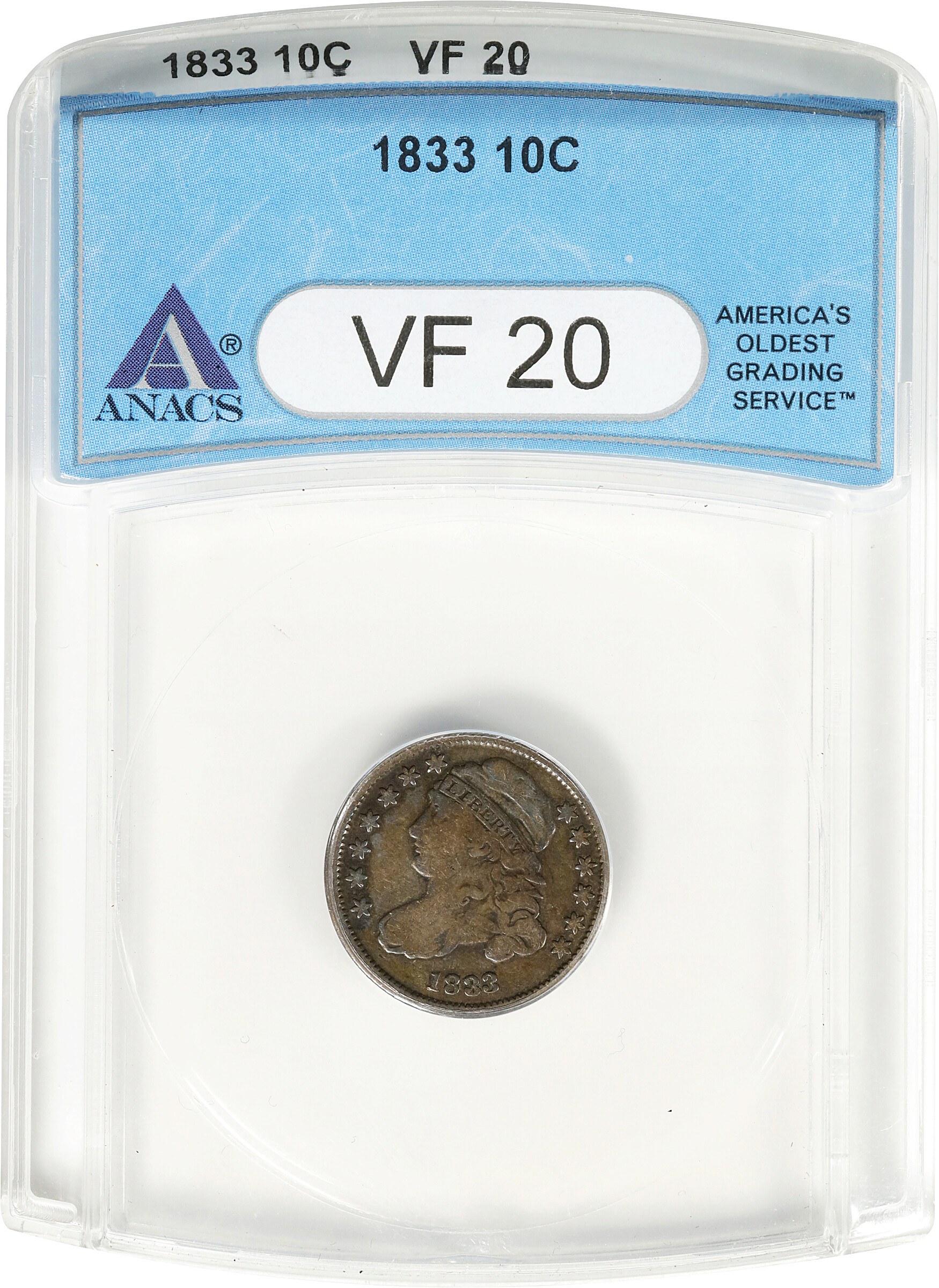 1833 10c VF20 thumbnail 3