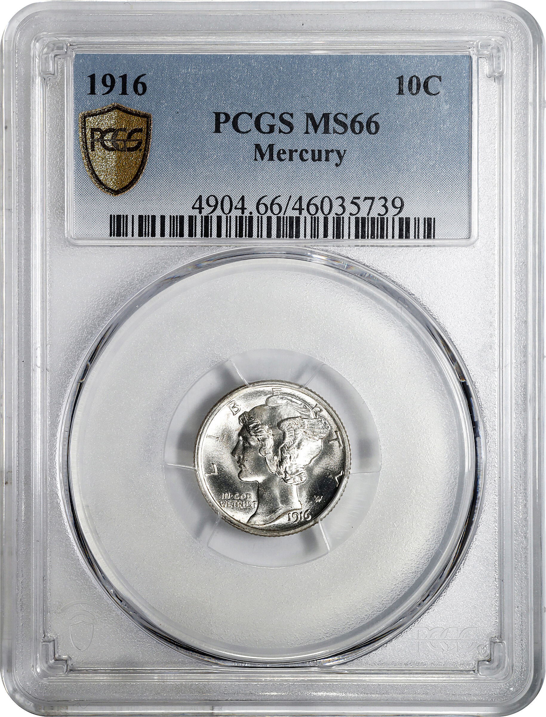 1916 10c Mercury MS66 thumbnail 7