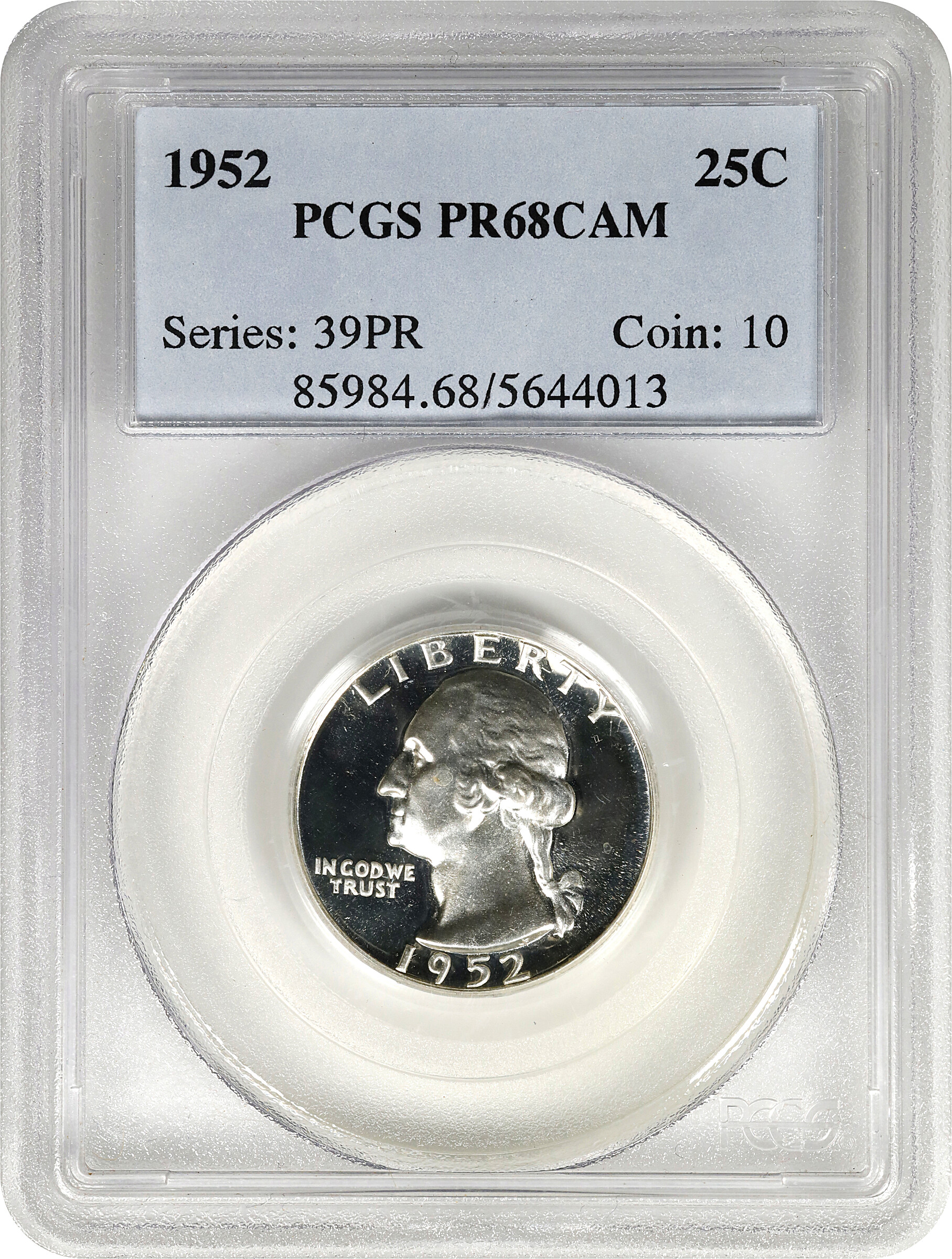 1952 25c PR CAM PR68 CAM CAC thumbnail 3