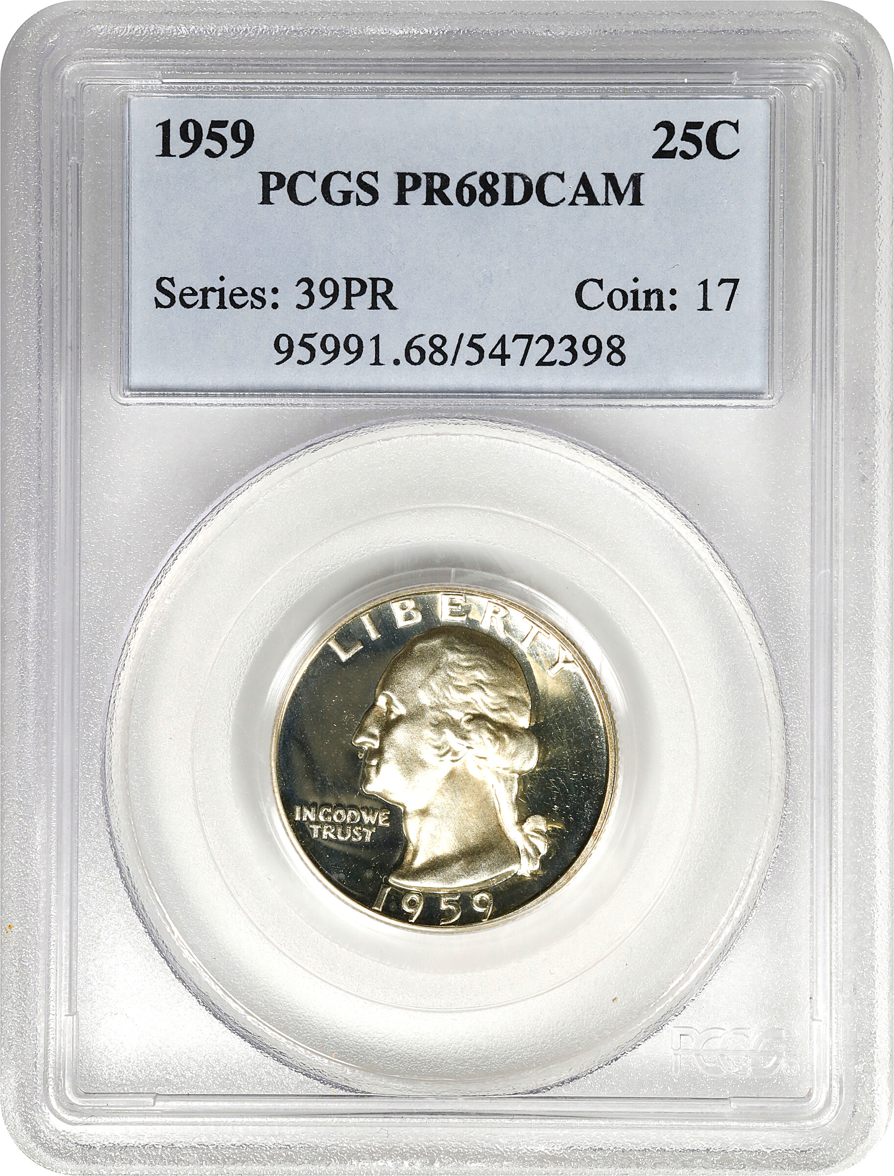 1959 25c PR DCAM PR68 DCAM thumbnail 4