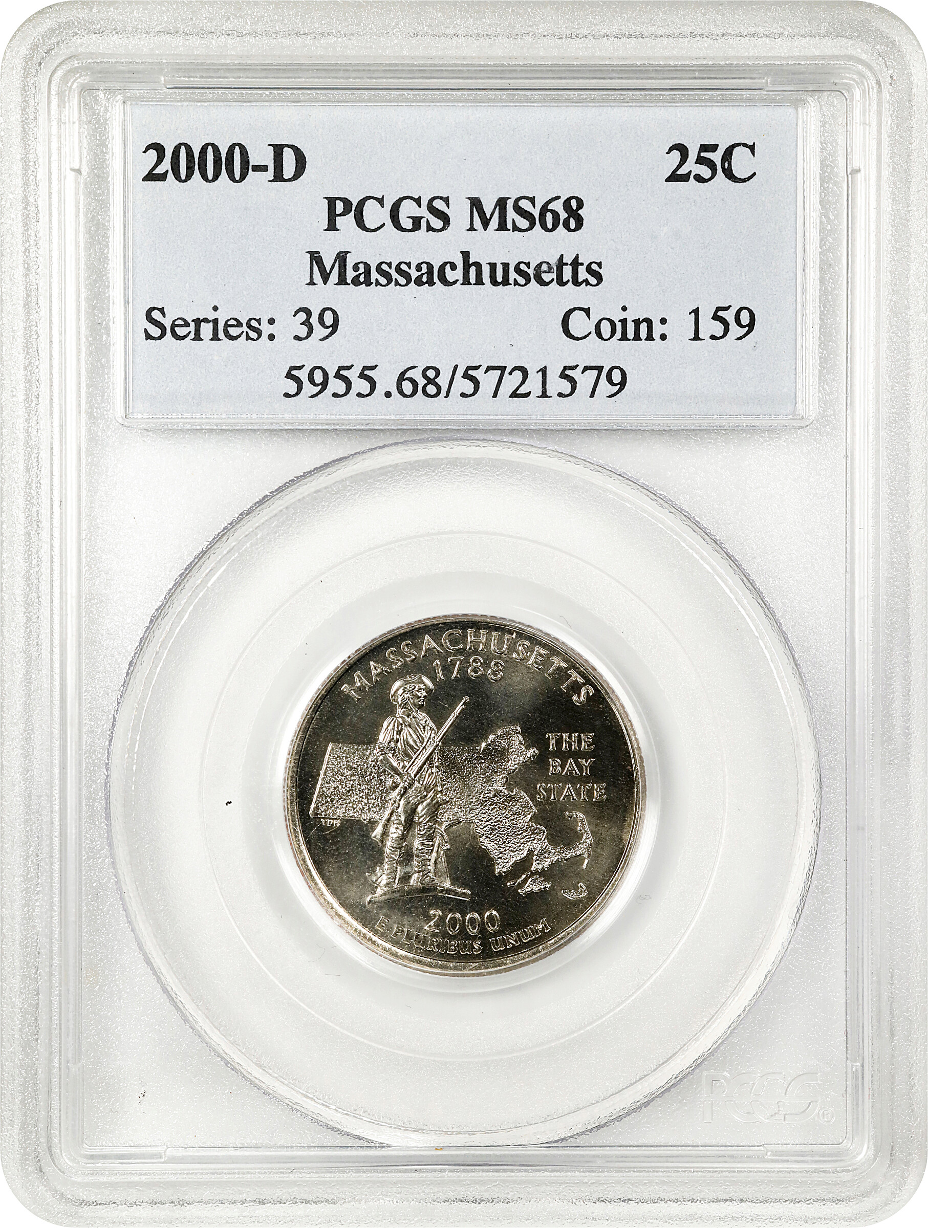 2000-D 25c Massachusetts MS68 thumbnail 4