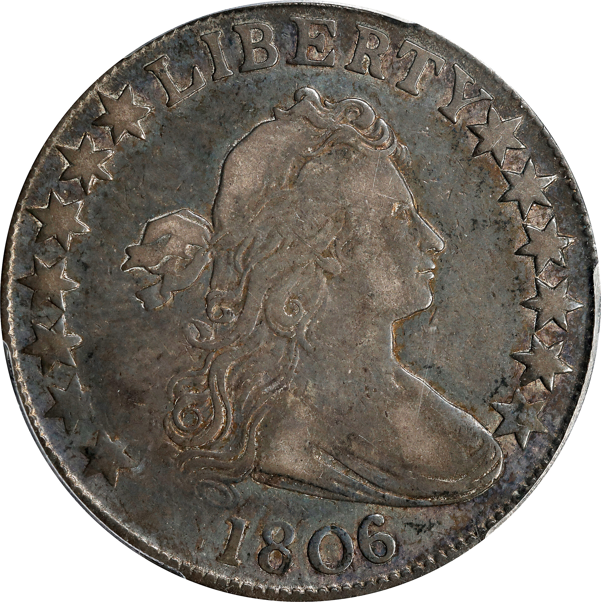 1806/5 Draped Bust Half Dollar. Large Stars. O-101. VF-20 (PCGS).