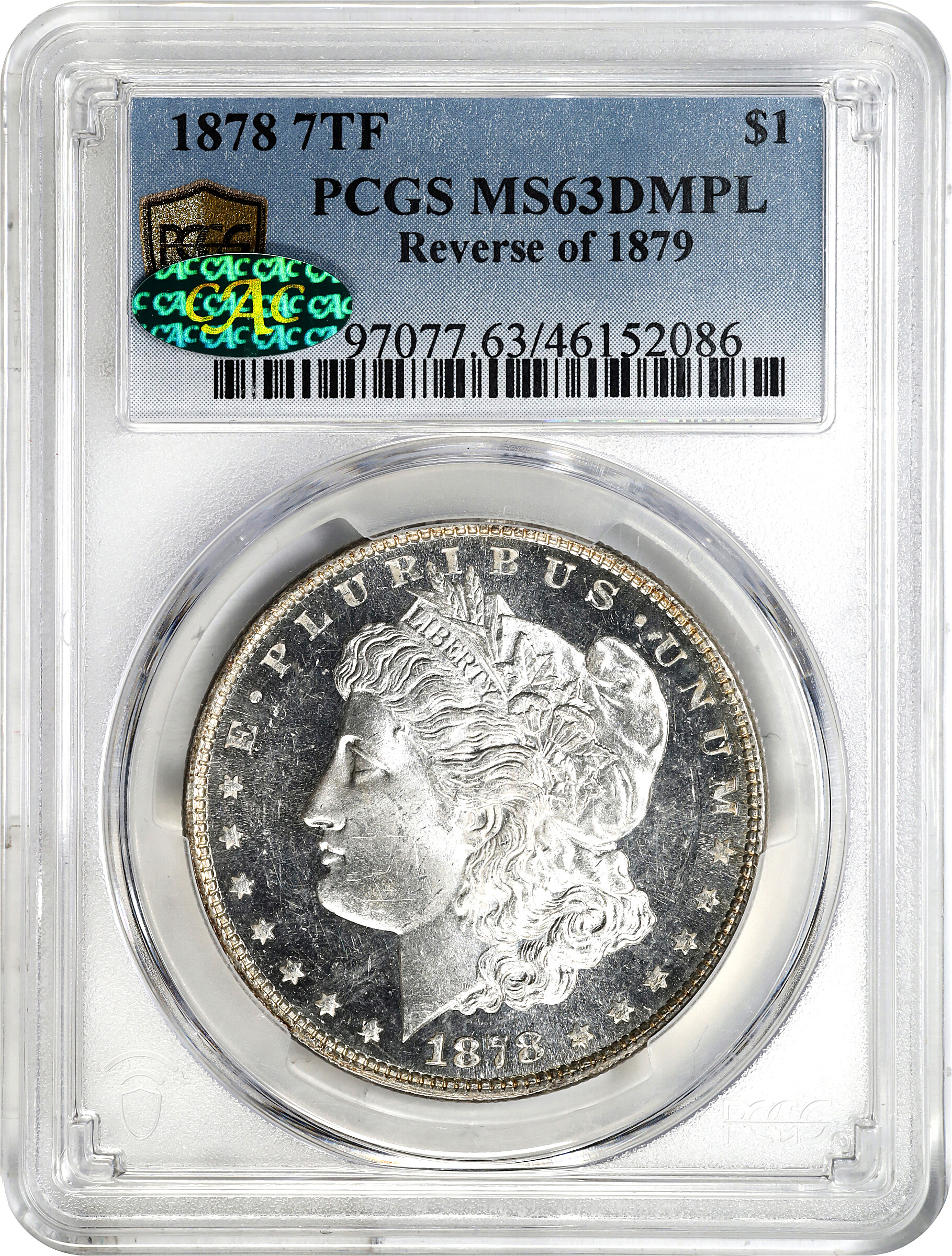 1878 7TF $1  Reverse of 1879 MS DMPL MS60 DMPL thumbnail 16