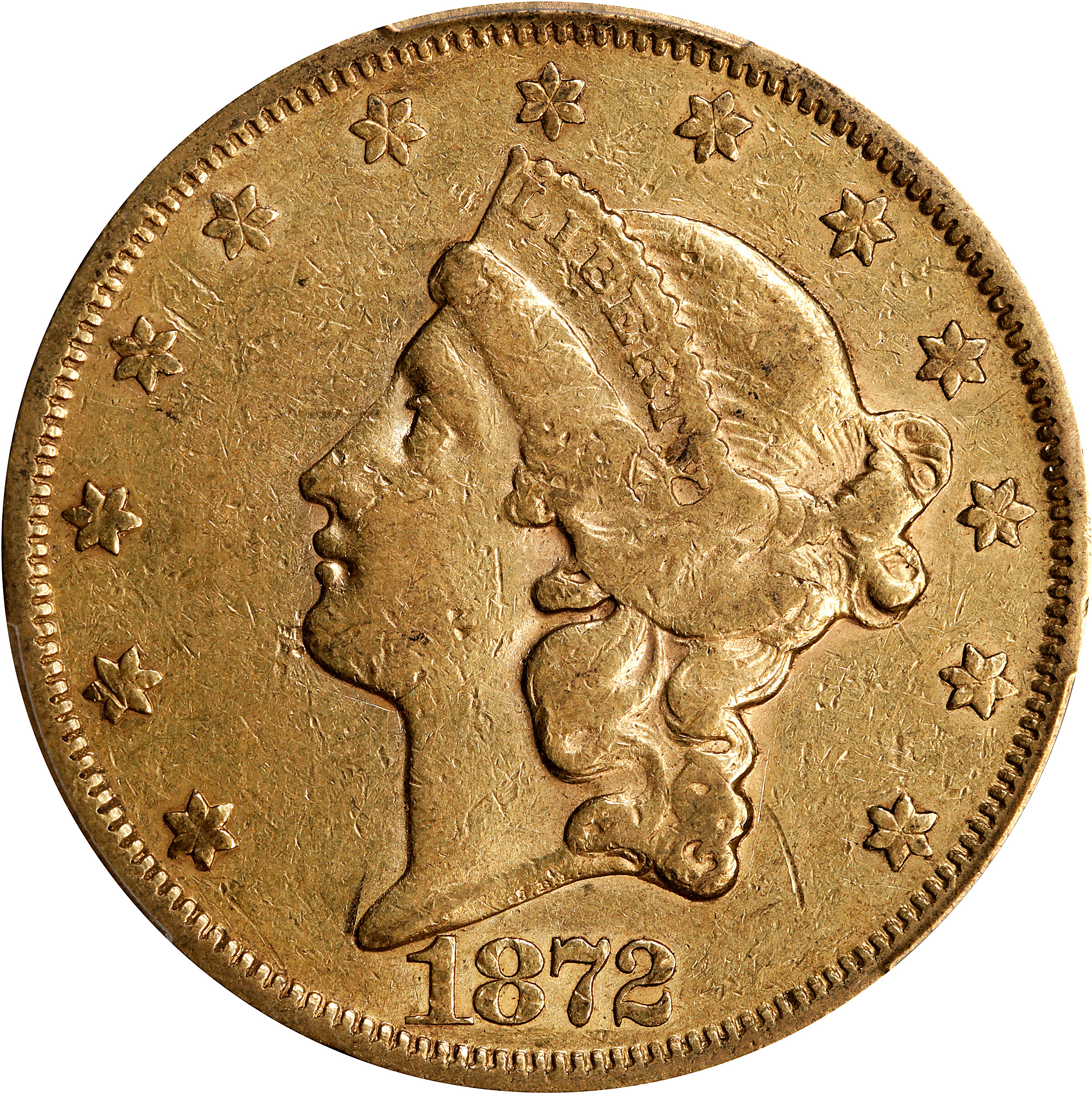 1872 Liberty Head Double Eagle. EF-40 (PCGS).