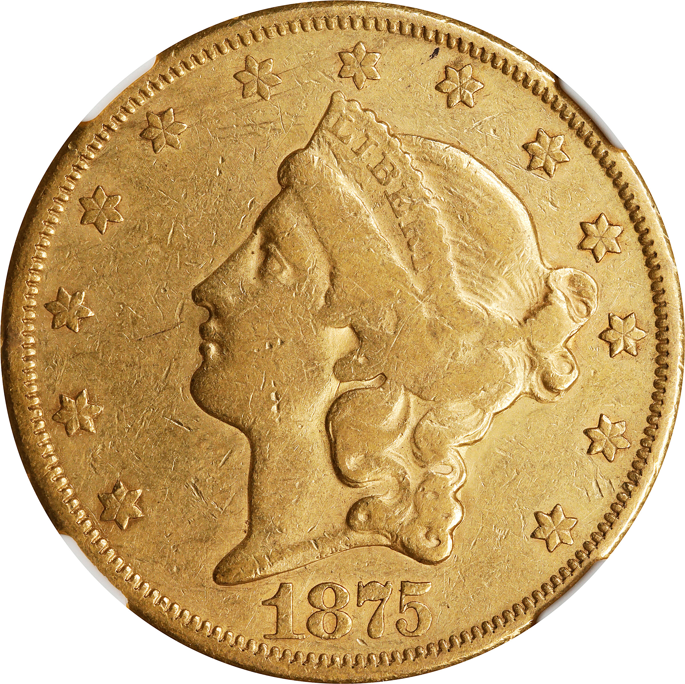 1875-CC Liberty Head Double Eagle. EF-40 (NGC).