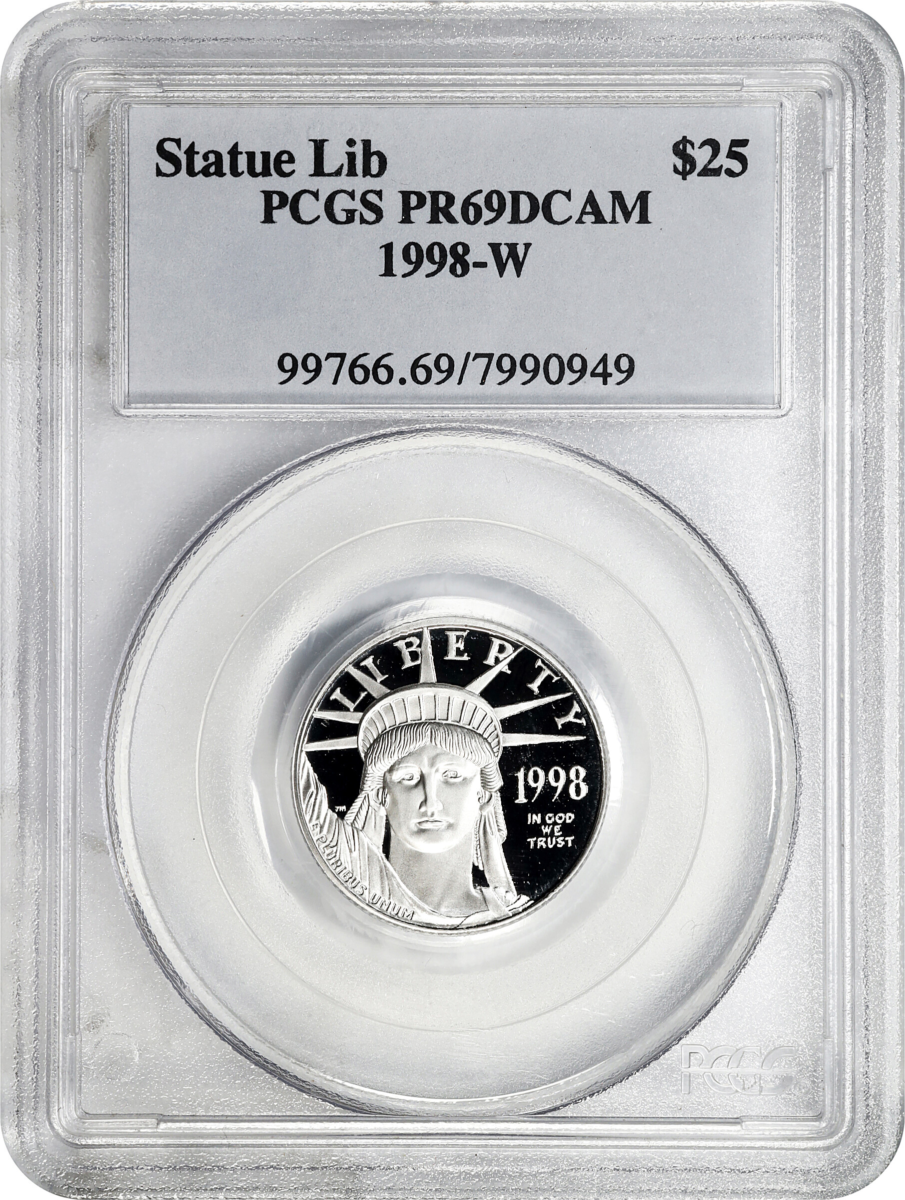 1998-W $25  Platinum Eagle PR DCAM PR65 DCAM thumbnail 3