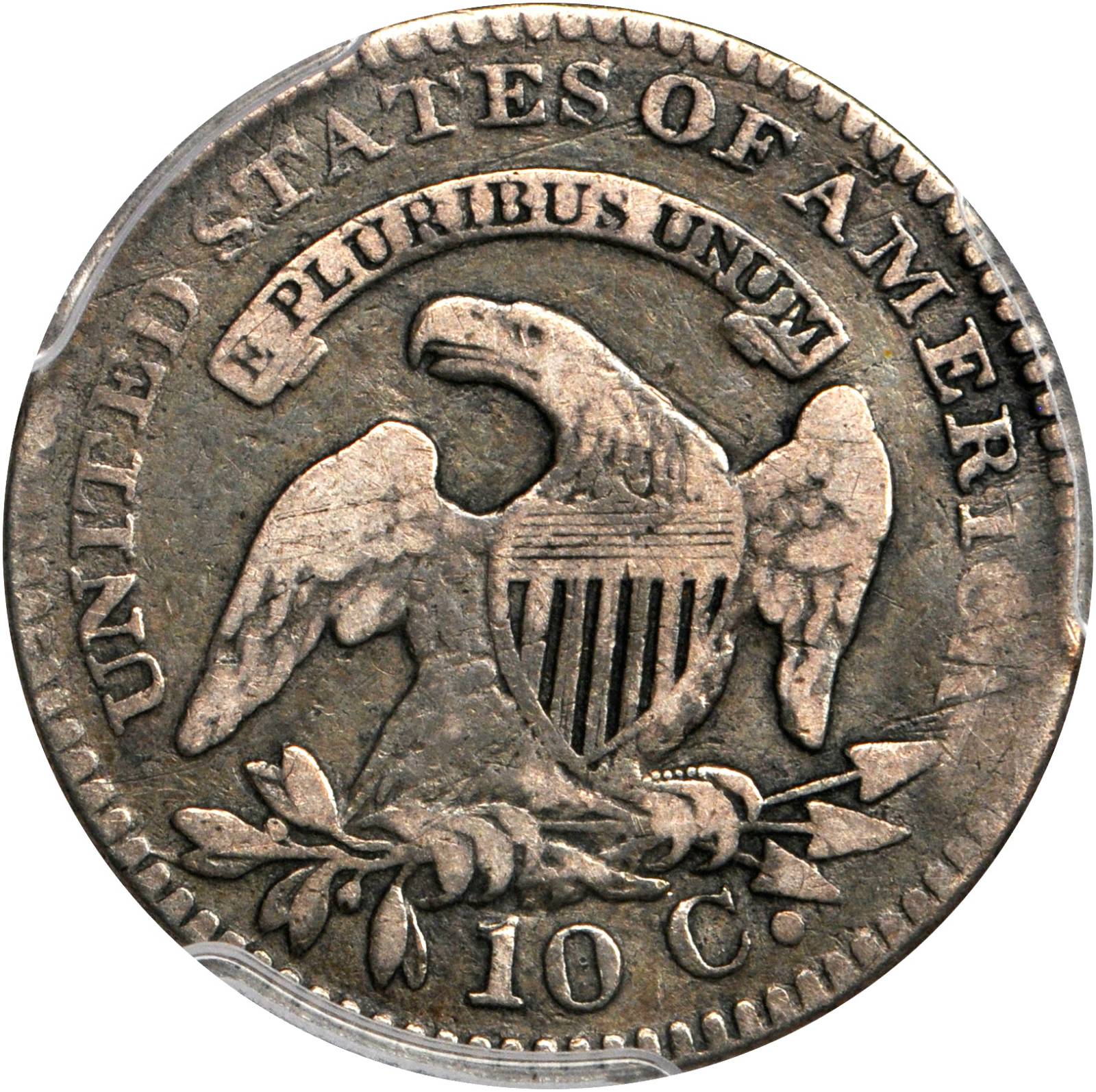 1820 10c Large 0, JR-13 G4 CAC thumbnail 3