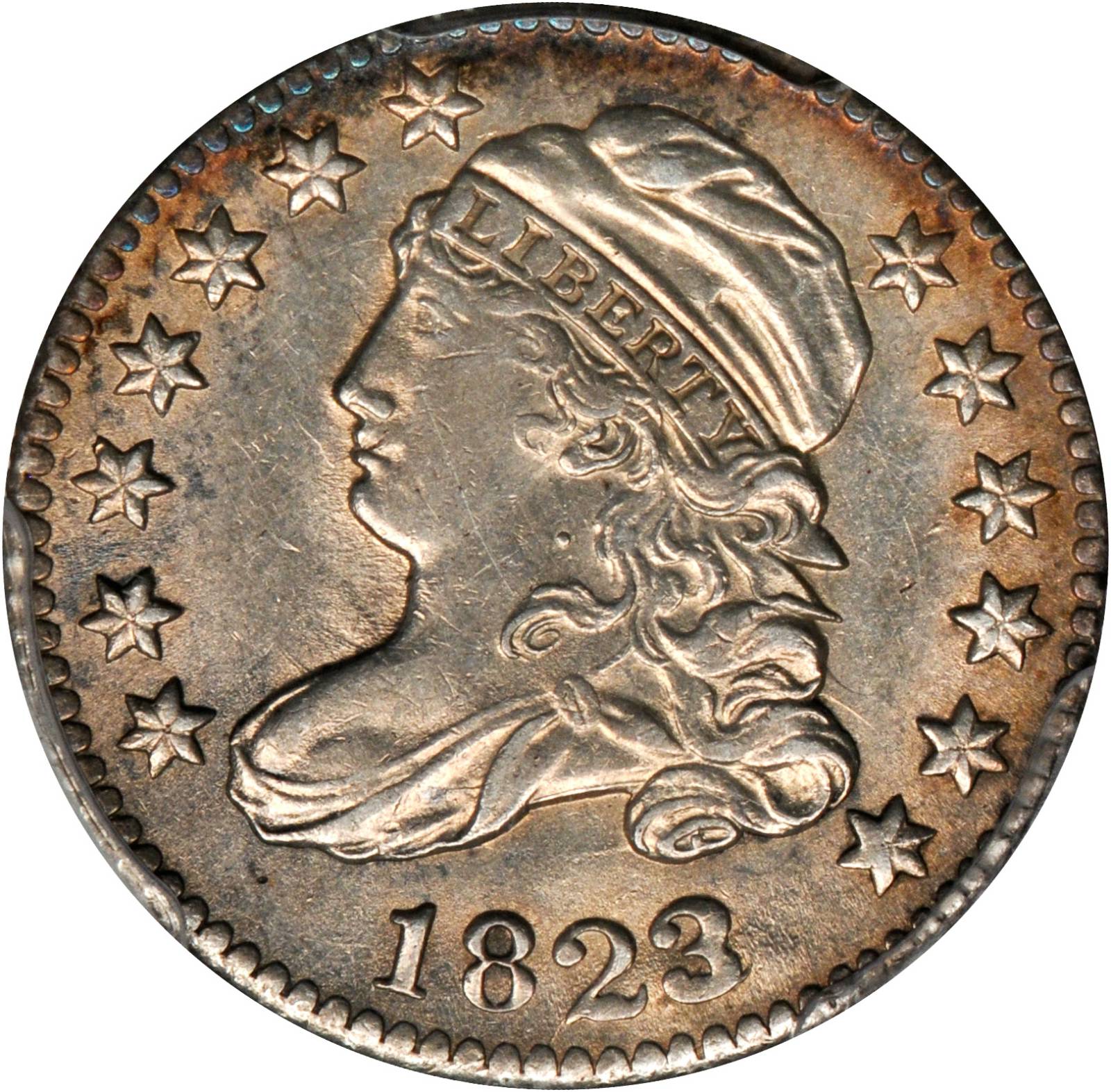 1823/2 Capped Bust Dime. JR-3. Rarity-2. Large Es. AU Details--Cleaning (PCGS).