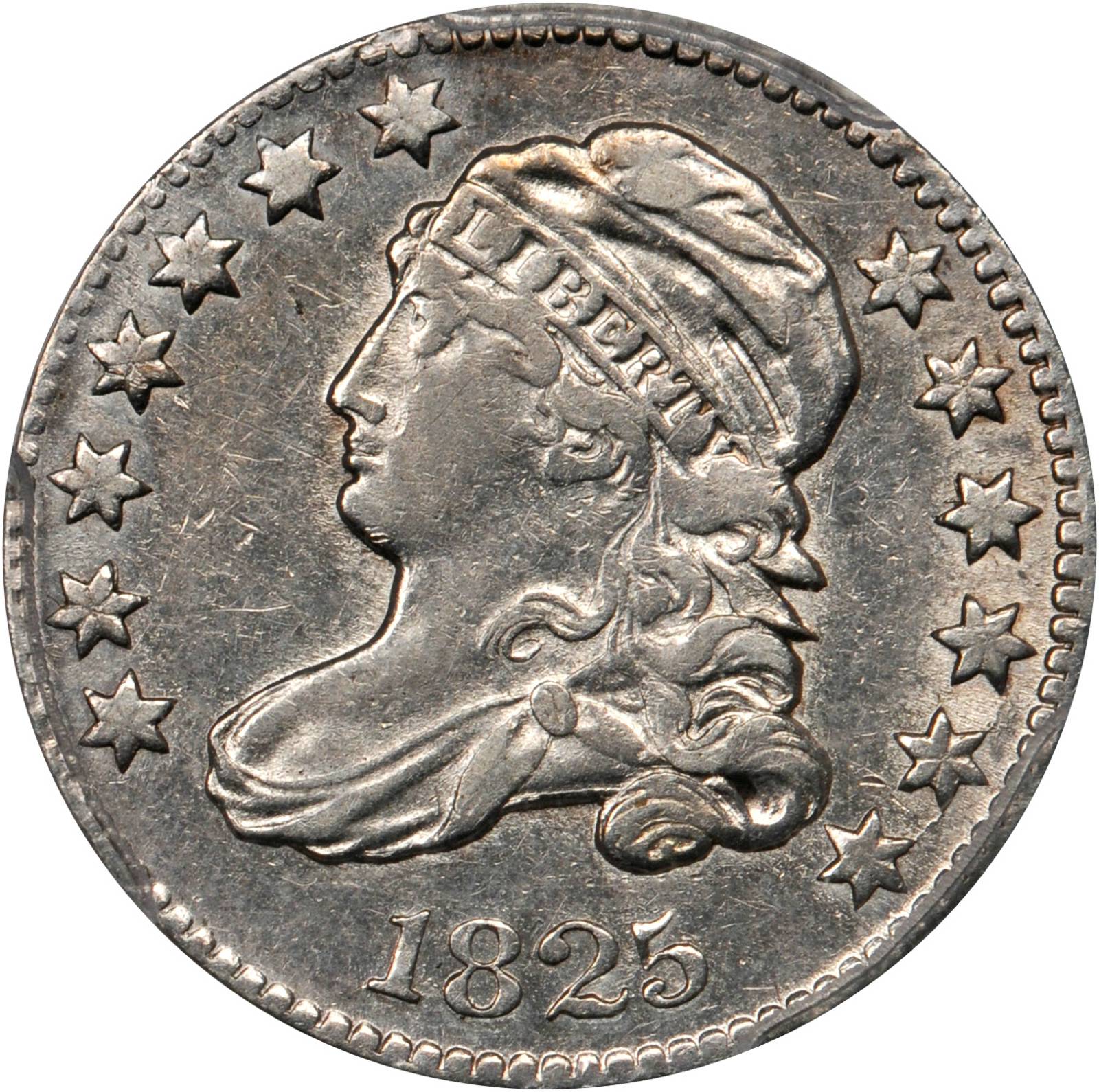 1825 Capped Bust Dime. JR-2. Rarity-2. EF Details--Cleaning (PCGS).