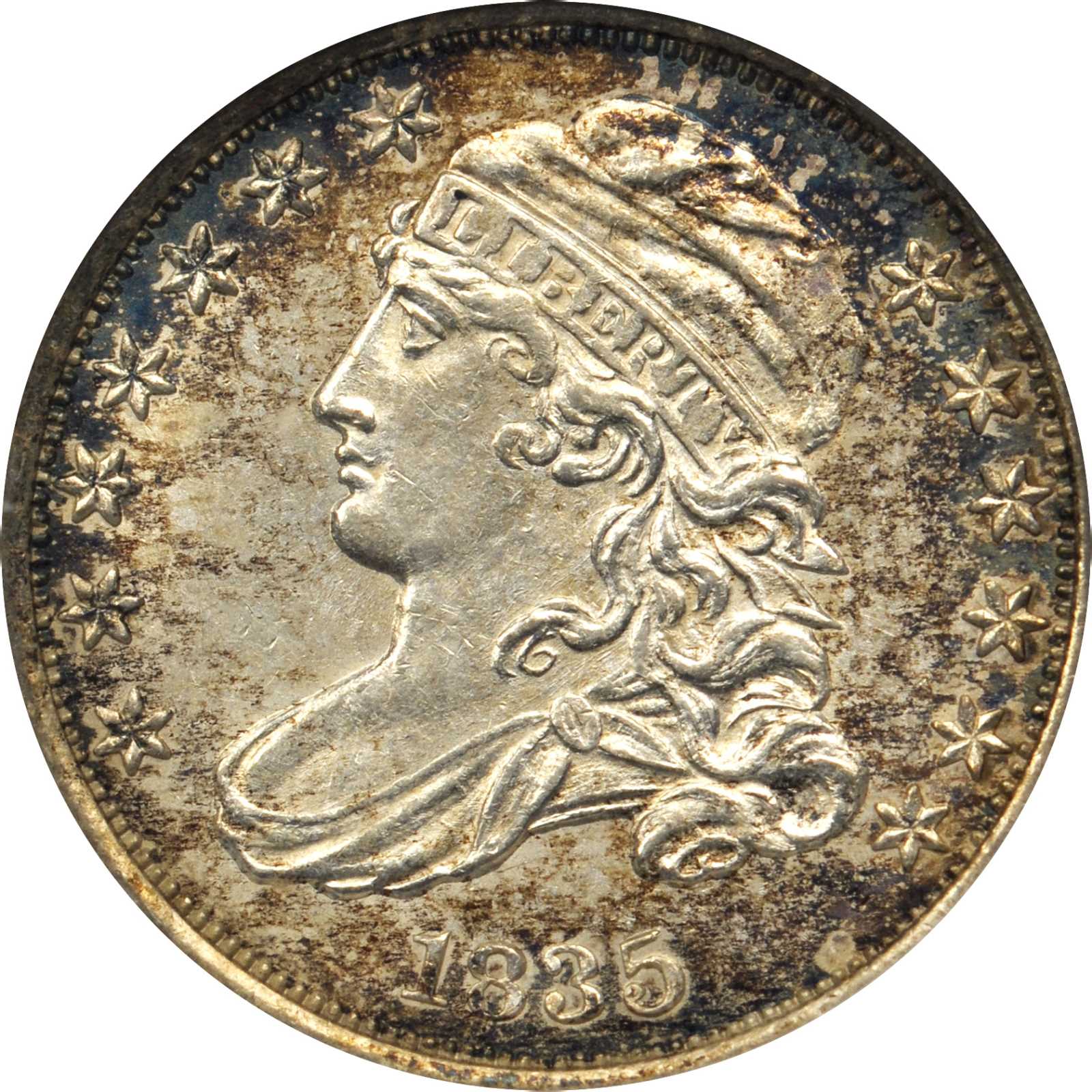 1835 Capped Bust Dime. JR-5. Rarity-1. MS-60 (ANACS). OH.