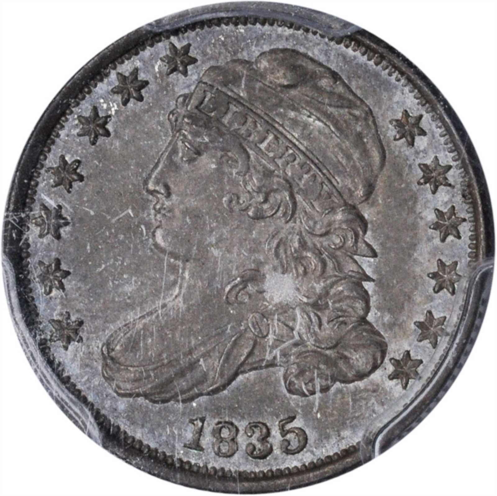 1835 Capped Bust Dime. JR-5. Rarity-1. MS-63 (PCGS).