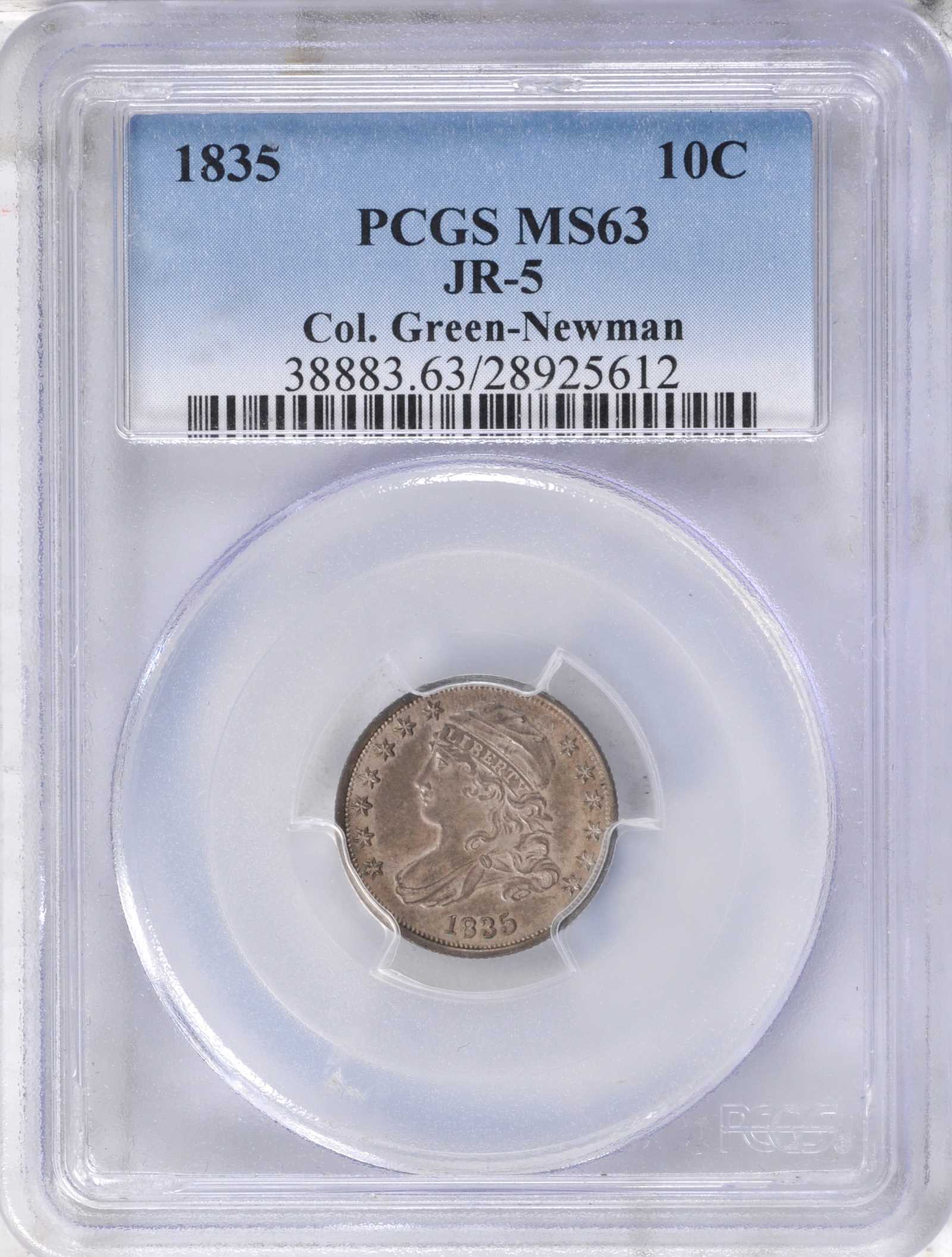 1835 10c JR-5 MS62 CAC thumbnail 11
