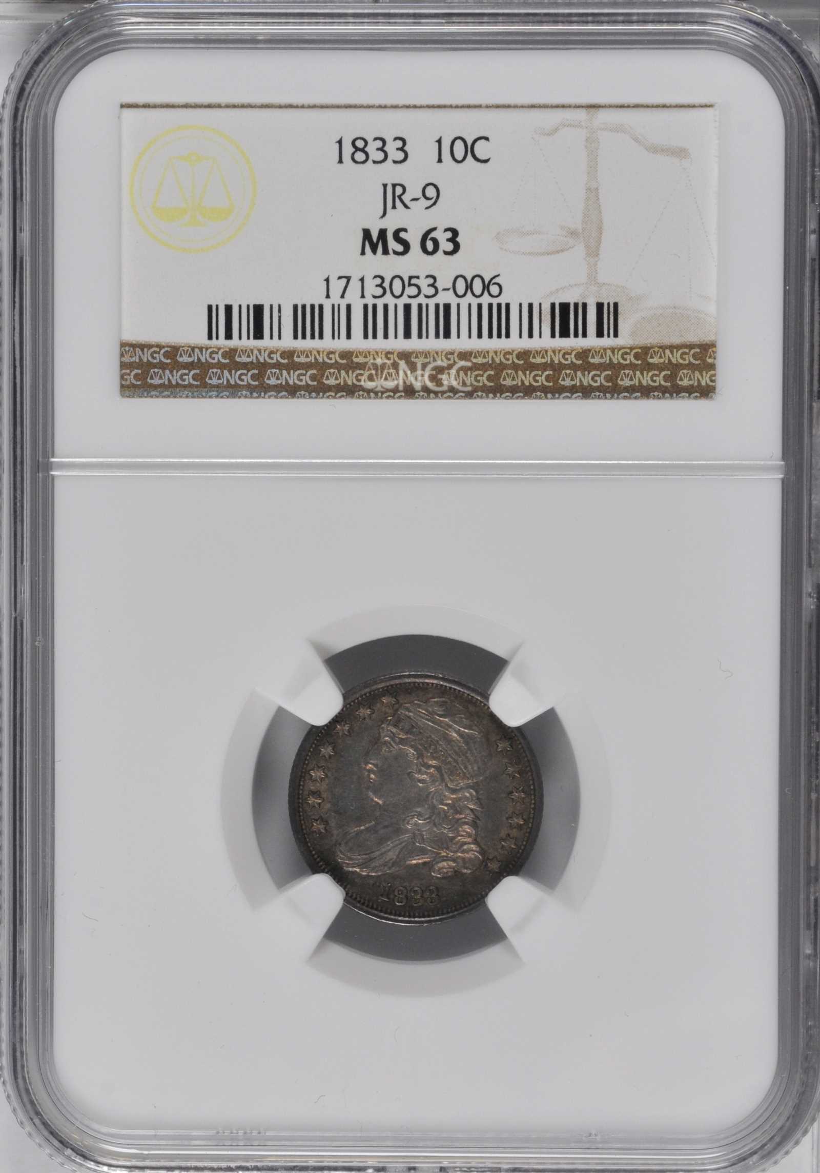 1833 10c JR-9 AG3 CAC thumbnail 20